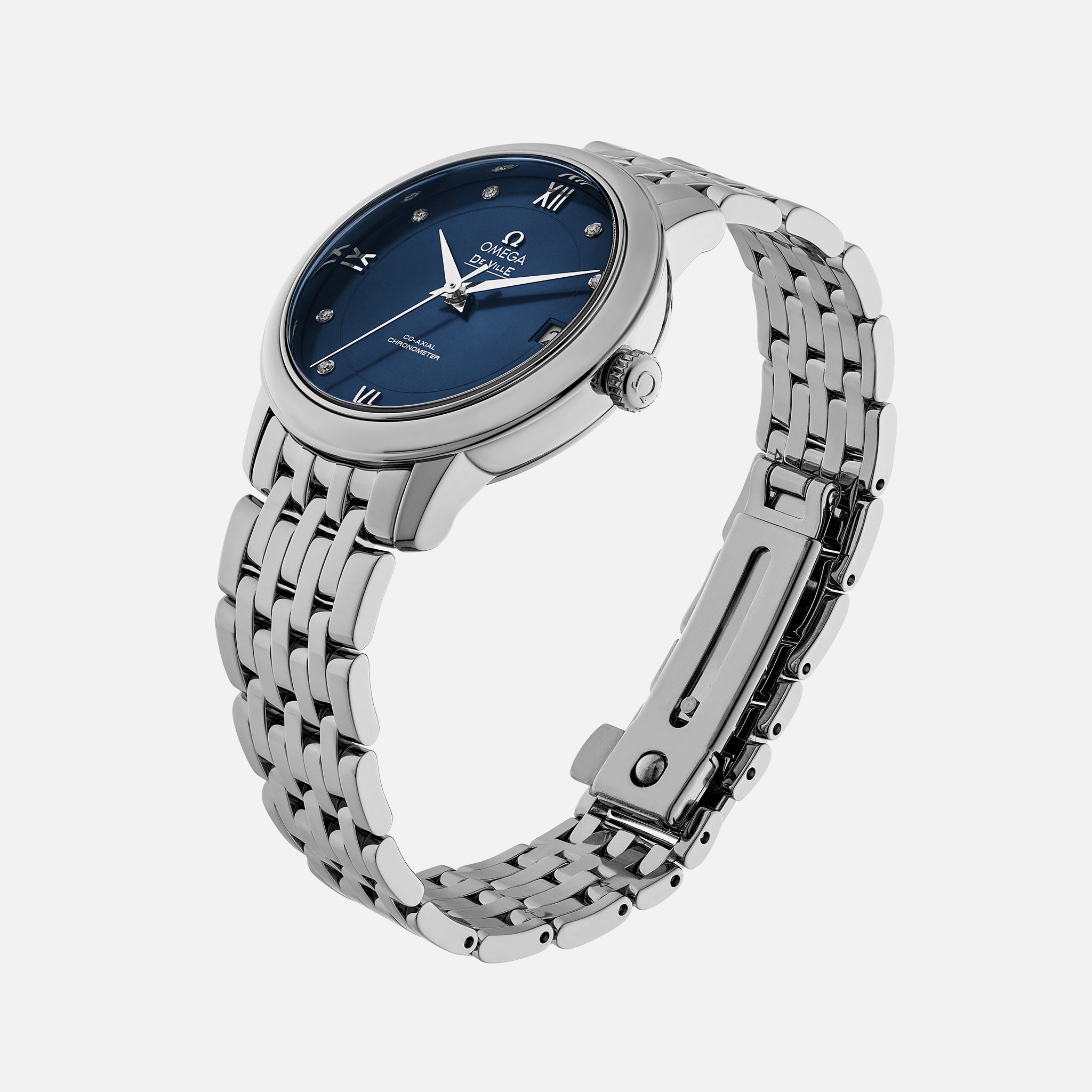 De Ville Prestige Co-Axial 32.7mm Stainless Steel With Diamonds(1:1 replica)