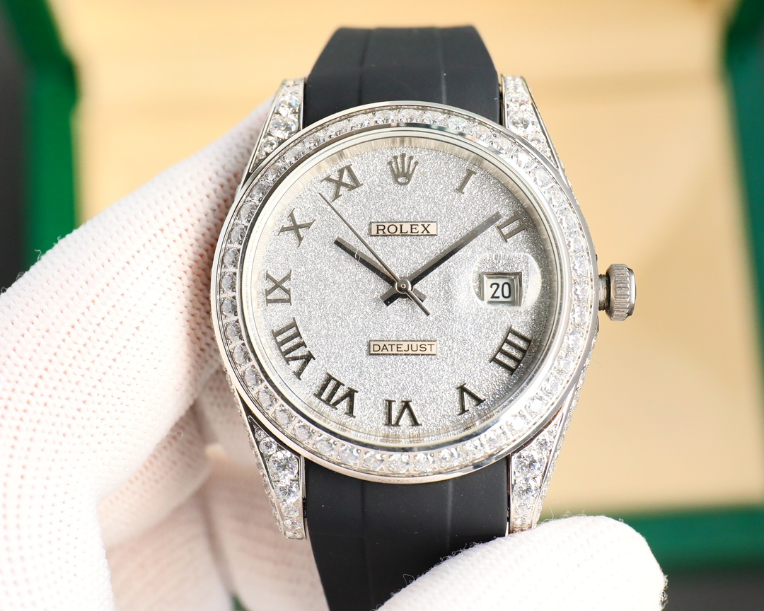 Rolex Logbook Full Luxury Style - Brilliant Roman Dial - 18k Nano-Technology 41MM - White(1:1 replica)