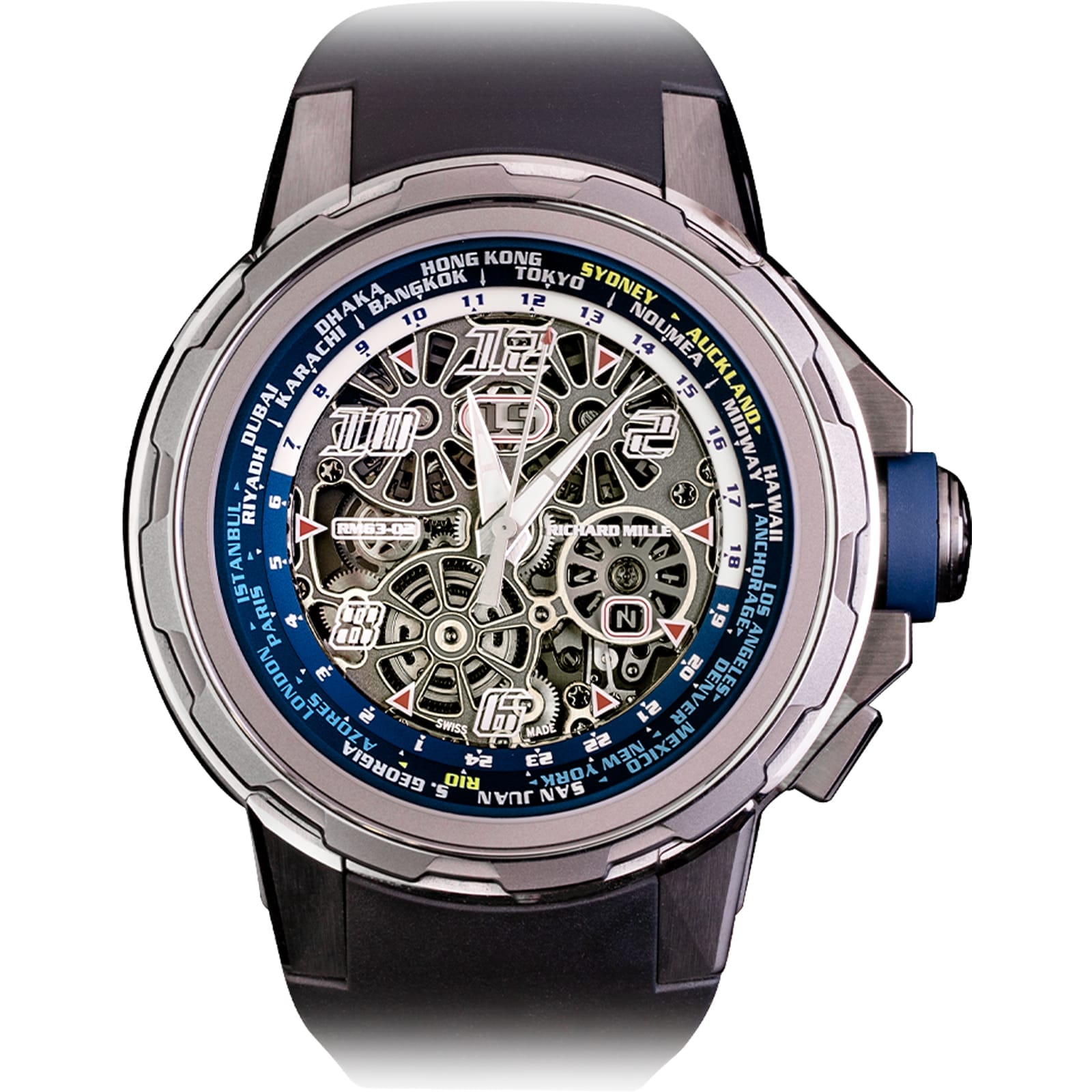 Richard Mille Replica Watch RM 63-02 Automatic Winding Worldtimer Limited Edition 47Mm(1:1 replica)