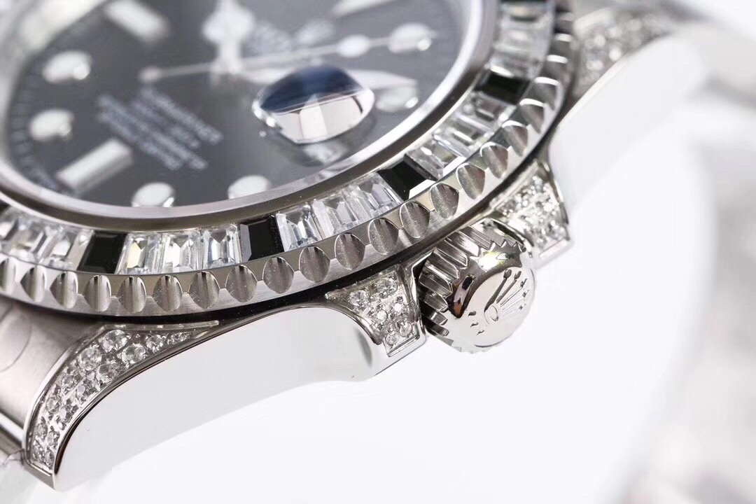 Rolex Submariner Customized with Diamonds-Black Diamonds-40MM(1:1 replica)