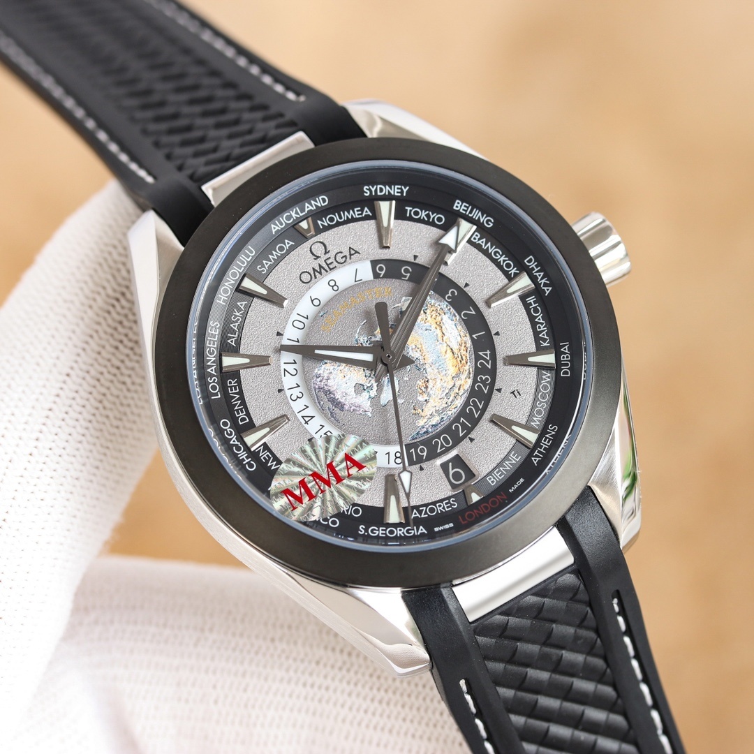 Seamaster Aqua Terra 150M 43 mm, steel on rubber strap(1:1 replica)