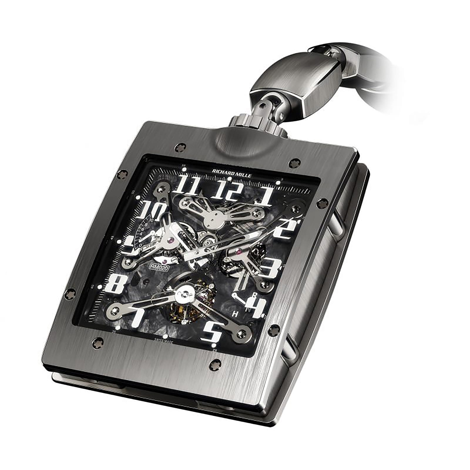 Fake Richard Mille Replica Watch RM 020 Manual Winding Tourbillon Pocket Watch(1:1 replica)