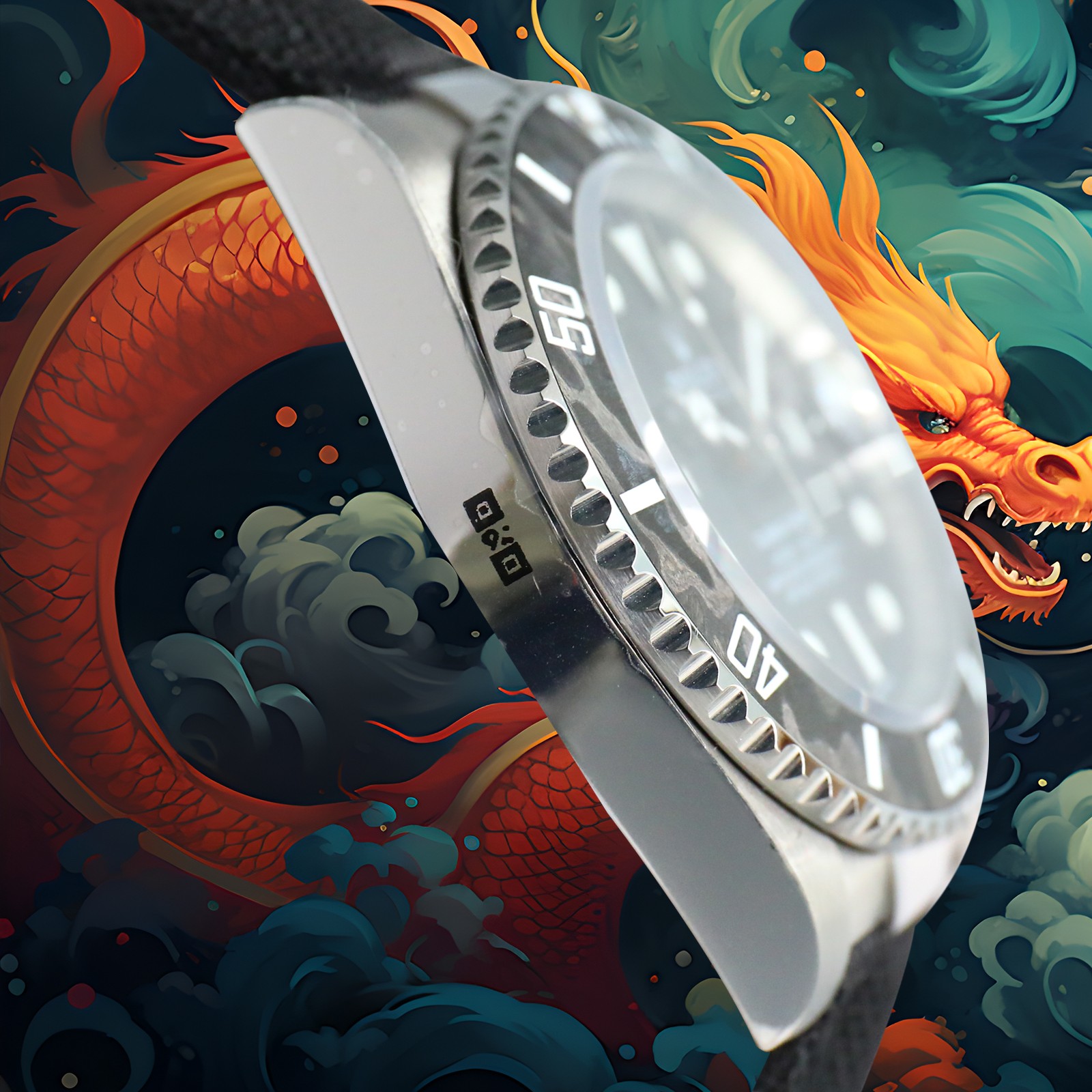 ROLEX Year of the Dragon Auspicious 🔥 🔥 Submariner Carbon Fiber Bezel - Velcro Strap - Black(1:1 replica)