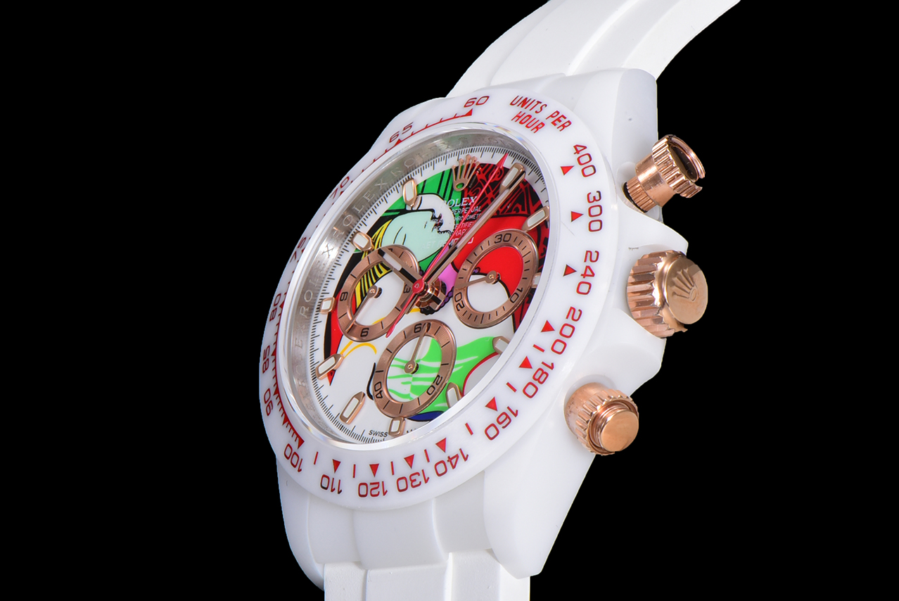 Rolex Daytona-AET x ROLEX x Picasso Crossover-Charles the Great-White(1:1 replica)