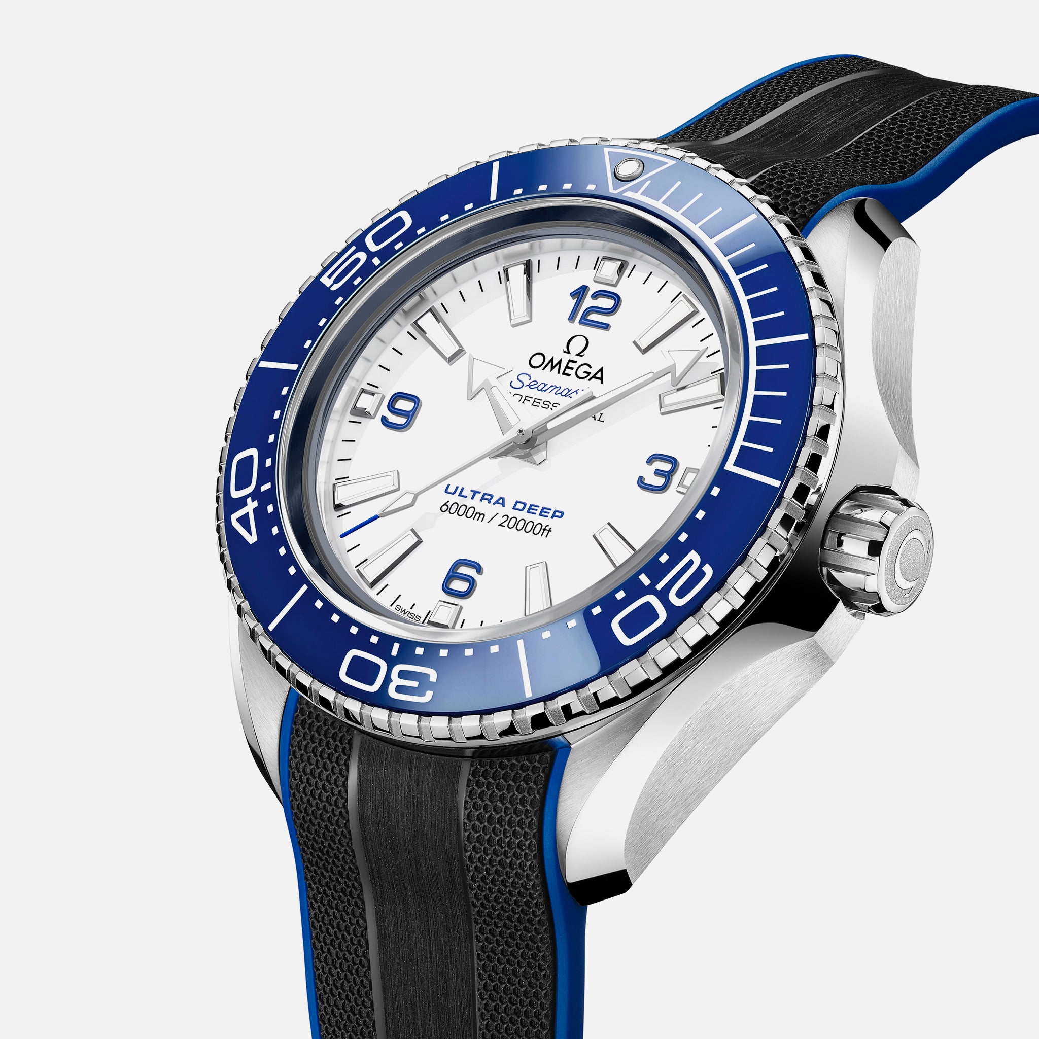 Seamaster Planet Ocean Ultra Deep Professional 6000M Co-Axial Master Chronometer 45.5mm White Dial On Rubber Strap(1:1 replica)