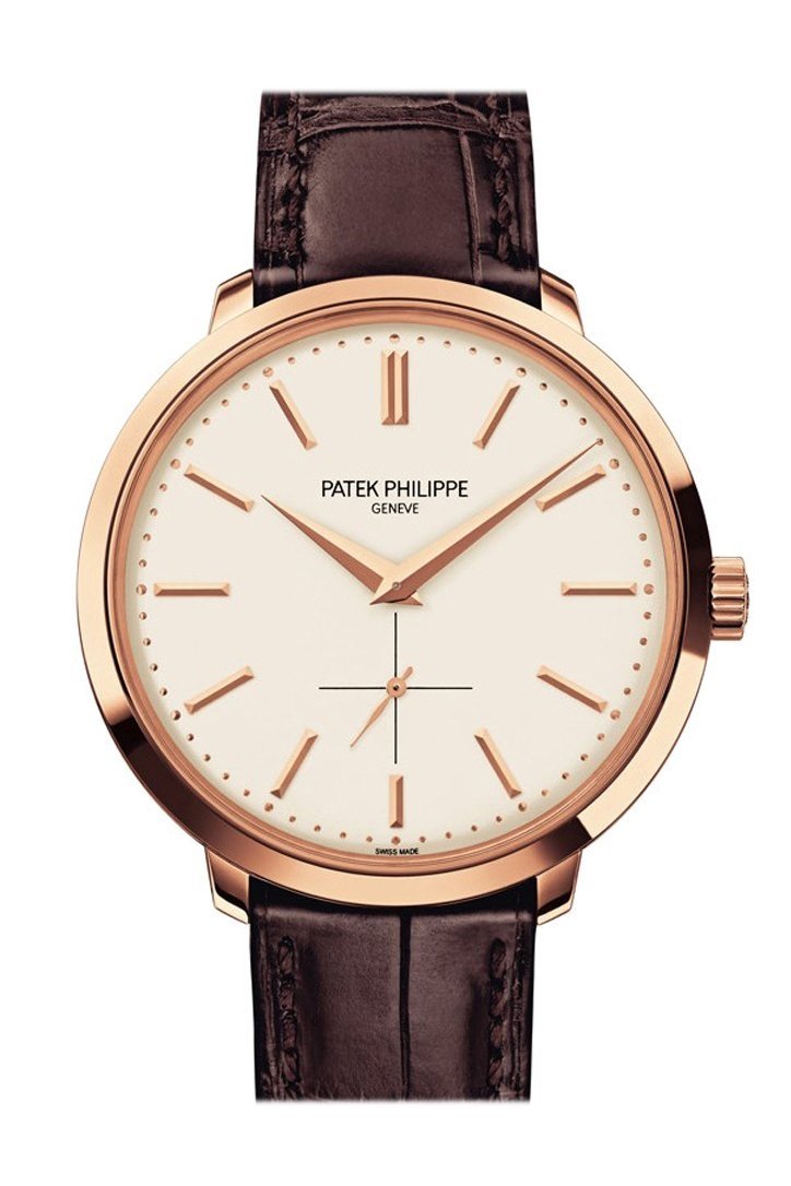 Patek Philippe Calatrava Silver Dial 18k Rose Gold Leather 38mm Men's Watch 5123R-001(1:1 replica)