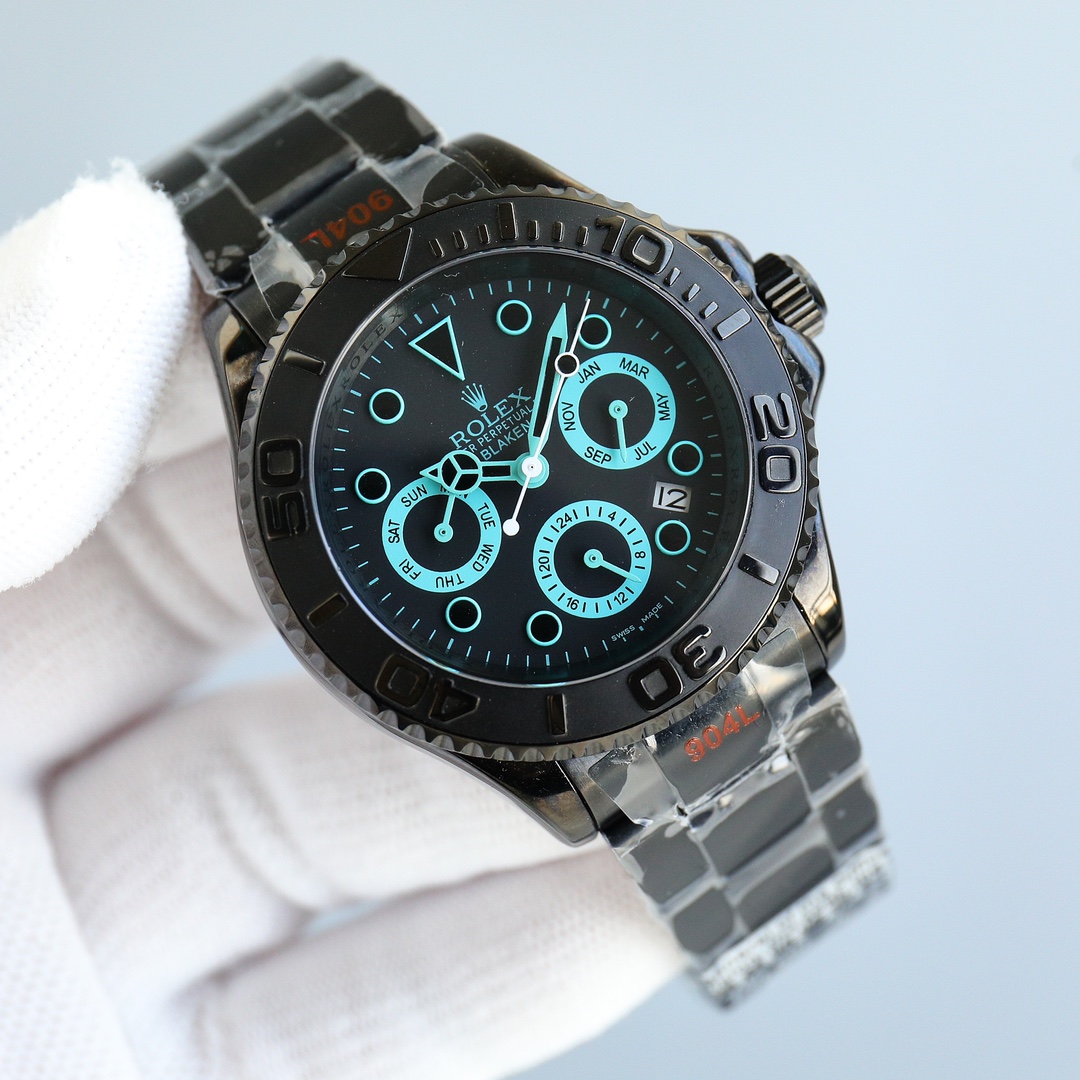 Rolex All Black Yacht Series - Versatile Limited Edition - Maximum Configuration - 40MM - Cyan(1:1 replica)