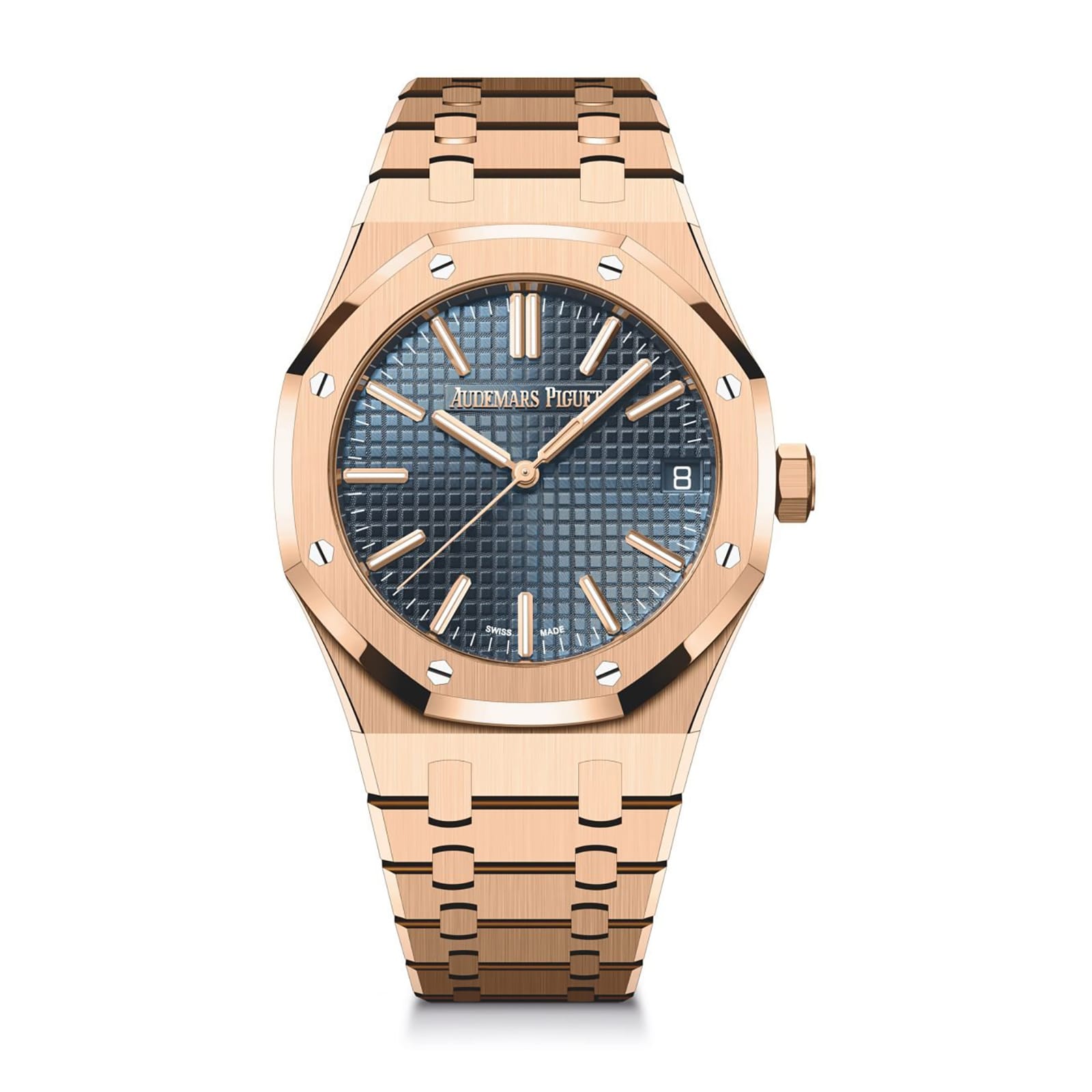Audemars Piguet Replica AP Watch Royal Oak Selfwinding “50th Anniversary” 41mm Rose Gold Blue Dial 15510OR.OO.1320OR.01-APS(1:1 replica)