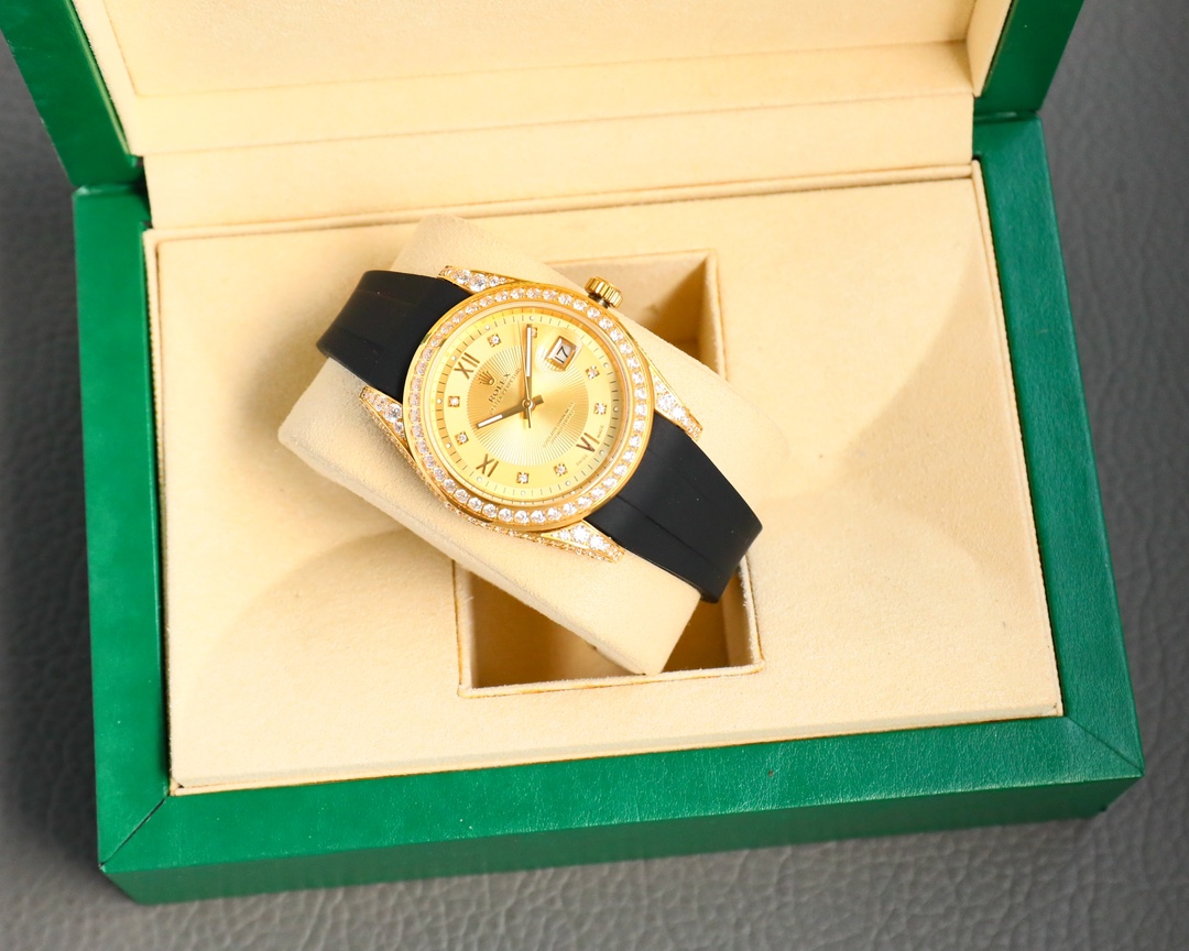 Rolex Logbook Full Luxury-Roman Diamond Dial-18k Nano-Technology 41MM-Golden(1:1 replica)
