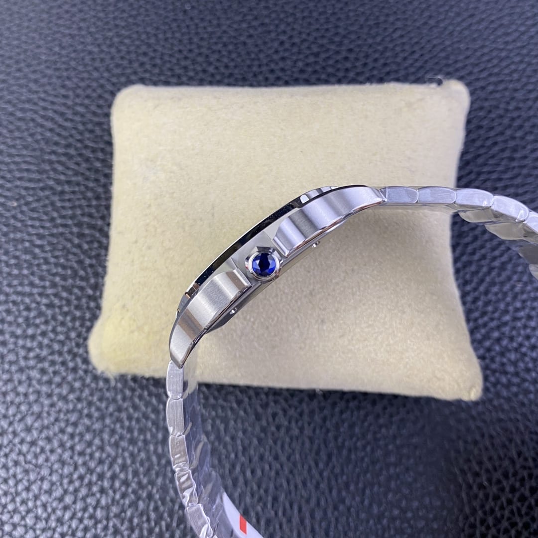 Fake Cartier Watch Santos de Cartier Large Stainless Steel Green Dial WSSA0062 BVF(1:1 replica)