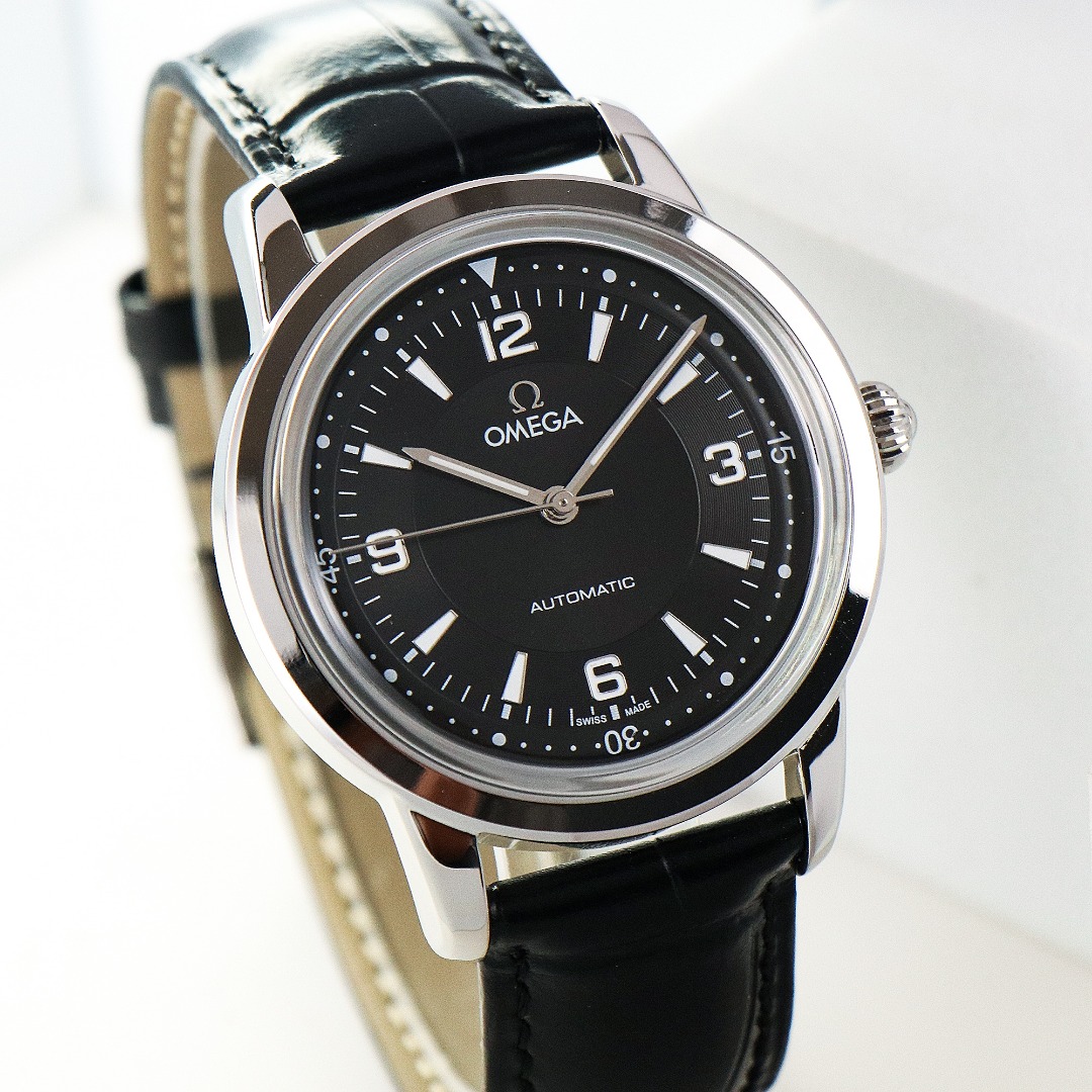 Omega Seamaster Mechanical Watch 40mm Italian imported calfskin black leather(1:1 replica)