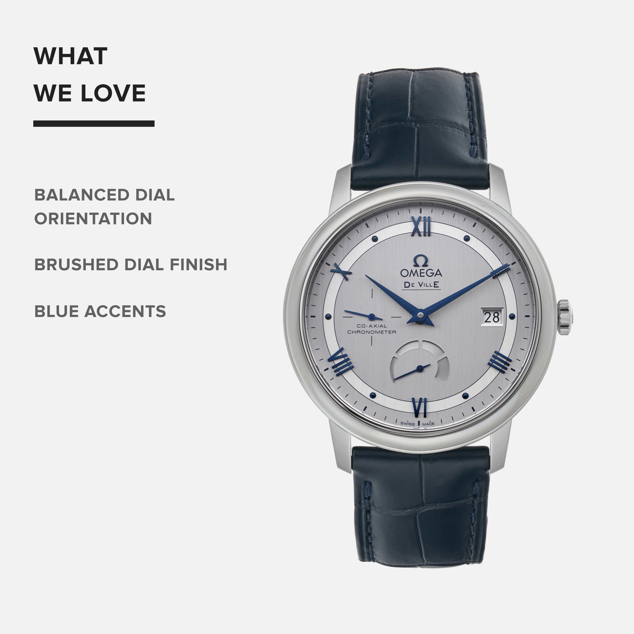 De Ville Prestige Co-Axial Power Reserve 39.5mm On Strap(1:1 replica)