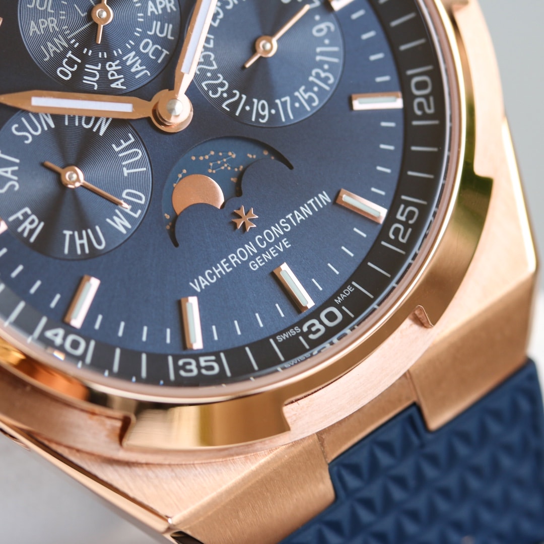 Fake Vacheron Constantin Replica Watches Overseas perpetual calendar ultra-thin Boutique Exclusive 41.5 MM PINK GOLD 4300V/220R-B509(1:1 replica)