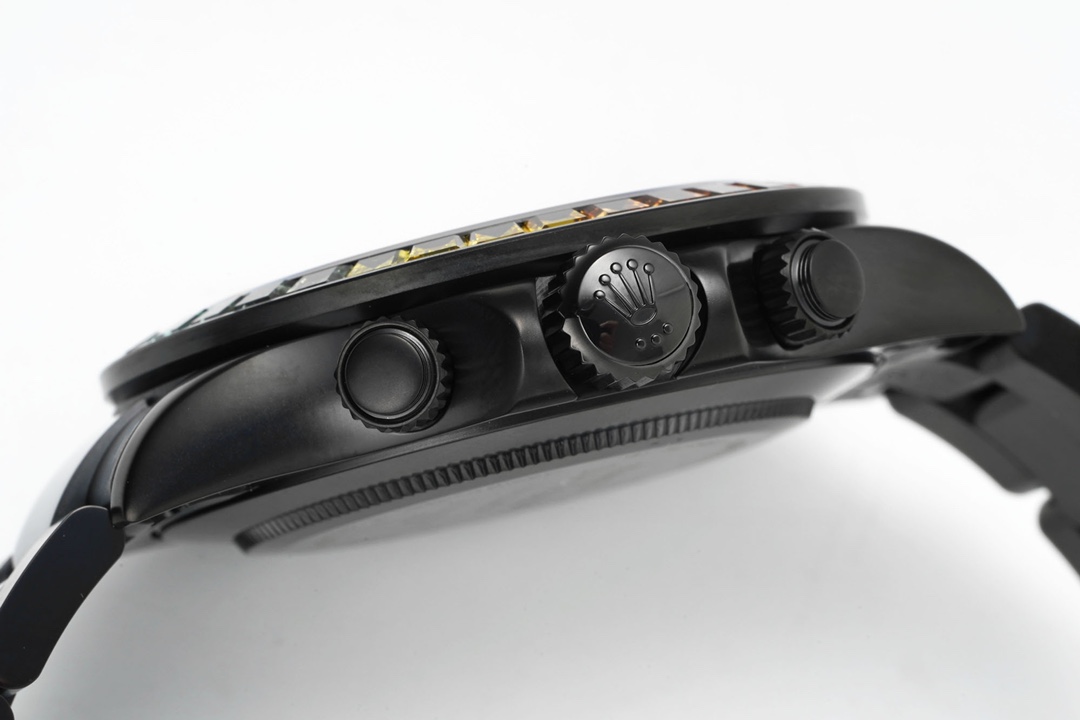 Rolex Daytona Blaken with Black DLC Coating - Modified Rainbow Diamond - Black(1:1 replica)