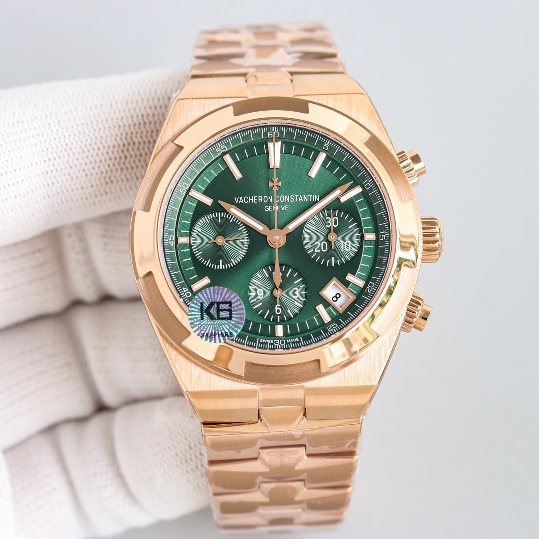Fake Vacheron Constantin Replica Watch Overseas chronograph 42.5 MM PINK GOLD 5520V/210R-B966 TWF(1:1 replica)