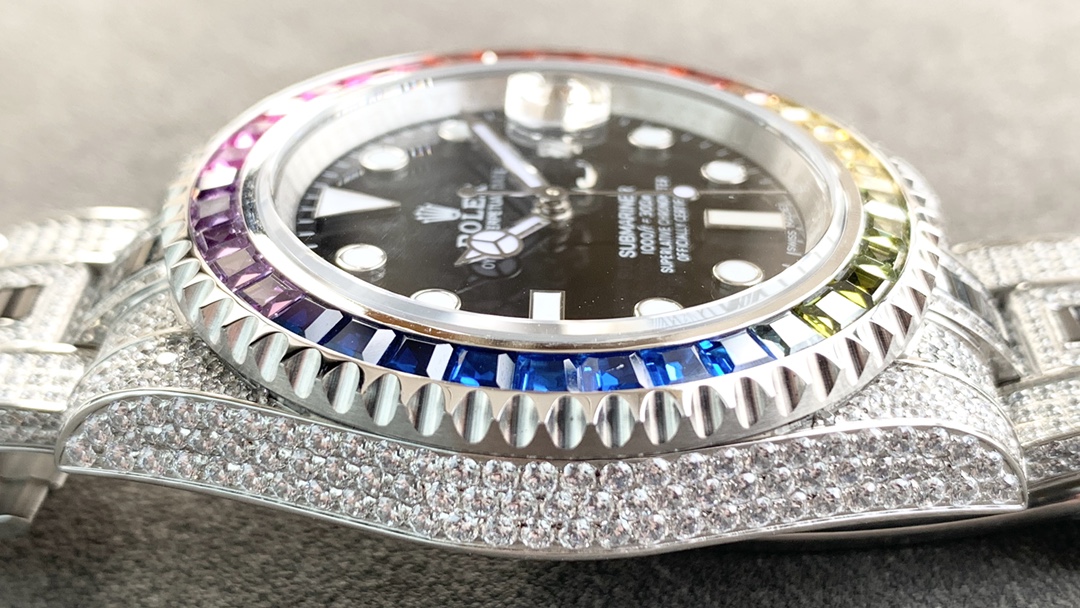 Rolex Submariner Special Diamonds - Iridescent Diamonds - All Diamonds - 40mm(1:1 replica)