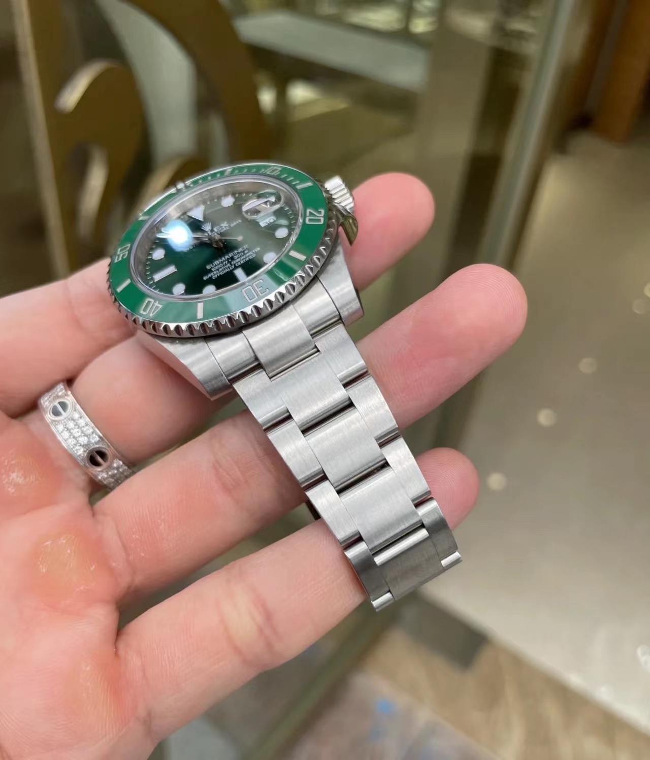 ROLEX Submariner Series Green Water Ghost Date Display Men's Automatic Mechanical Watch Green Dial 40mm Steel Strap 116610LV-0002(1:1 replica)