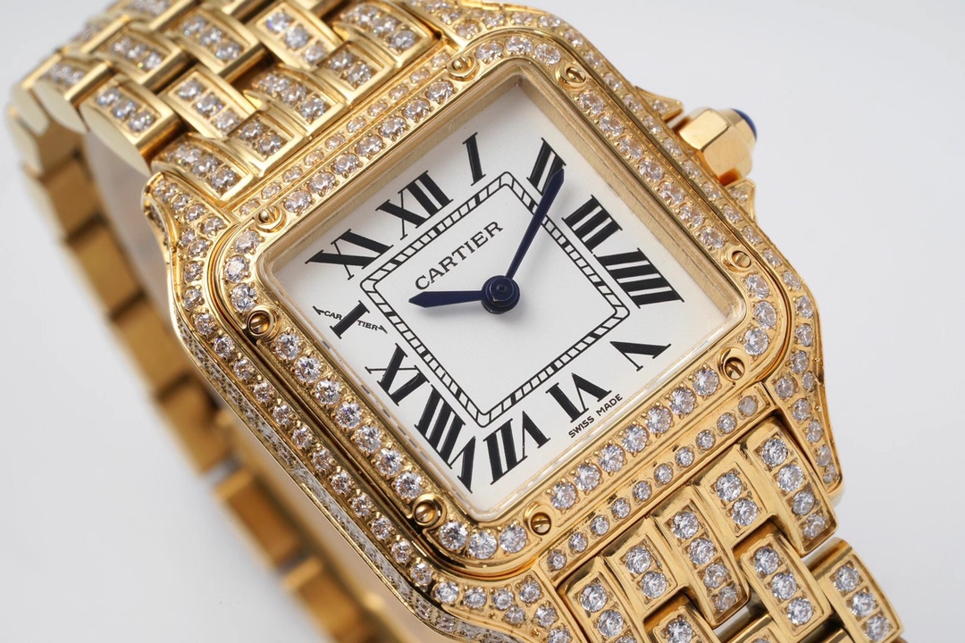 Cartier Cheetah Full of Diamonds Ladies 37MM-Golden(1:1 replica)