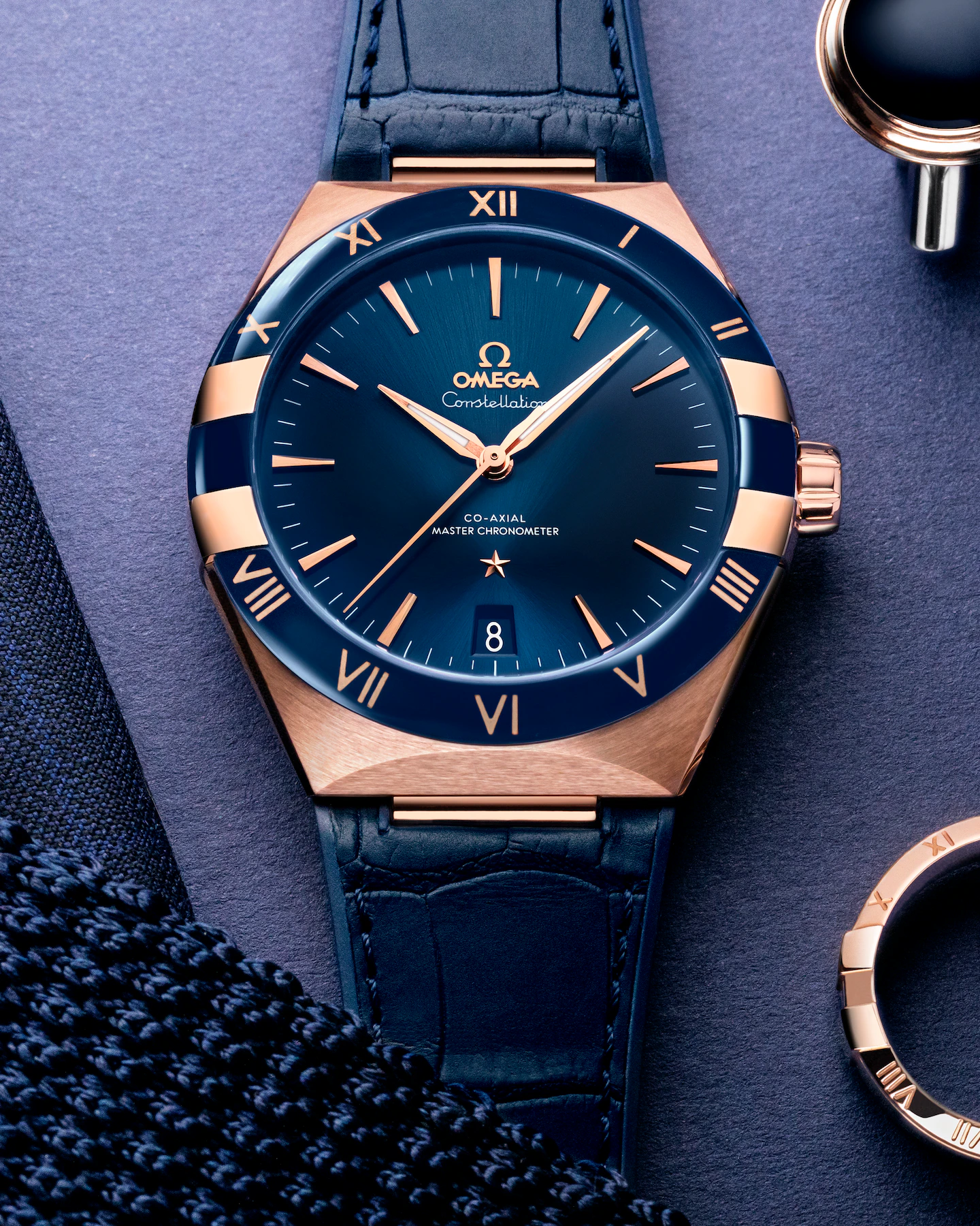 Constellation 41 mm, Sedna™ gold on leather strap(1:1 replica)