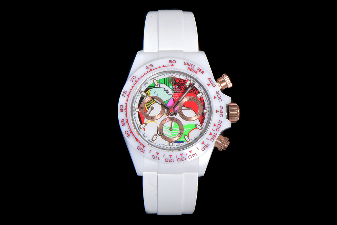Rolex Daytona-AET x ROLEX x Picasso Crossover-Charles the Great-White(1:1 replica)