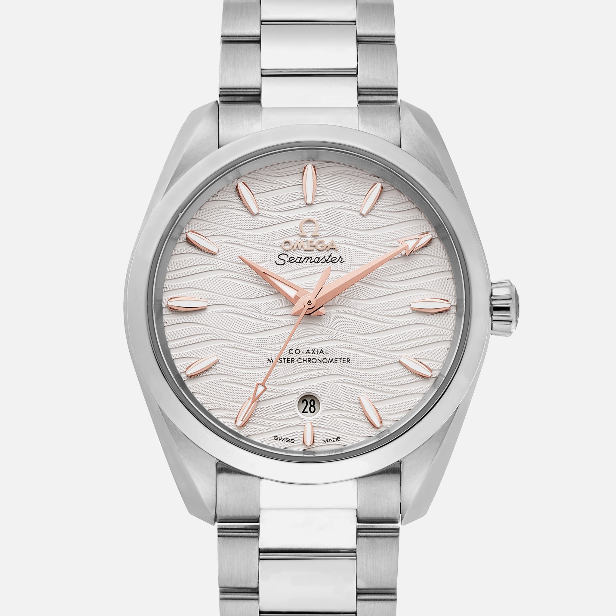 Seamaster Aqua Terra 150M Co-Axial Master Chronometer 38mm White Dial With Gold Accents(1:1 replica)