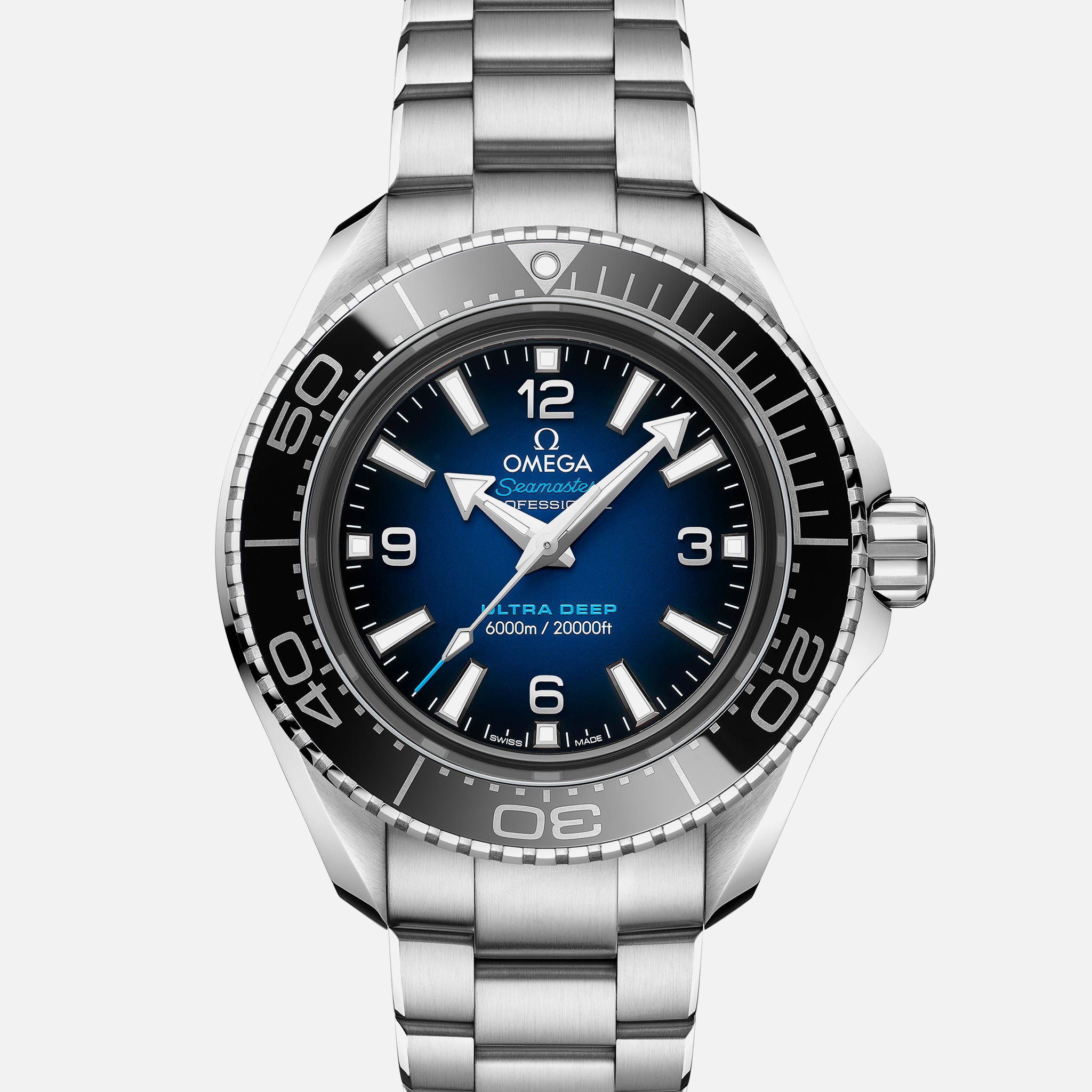 Seamaster Planet Ocean Ultra Deep Professional 6000M Co-Axial Master Chronometer 45.5mm Blue Dial On Bracelet(1:1 replica)