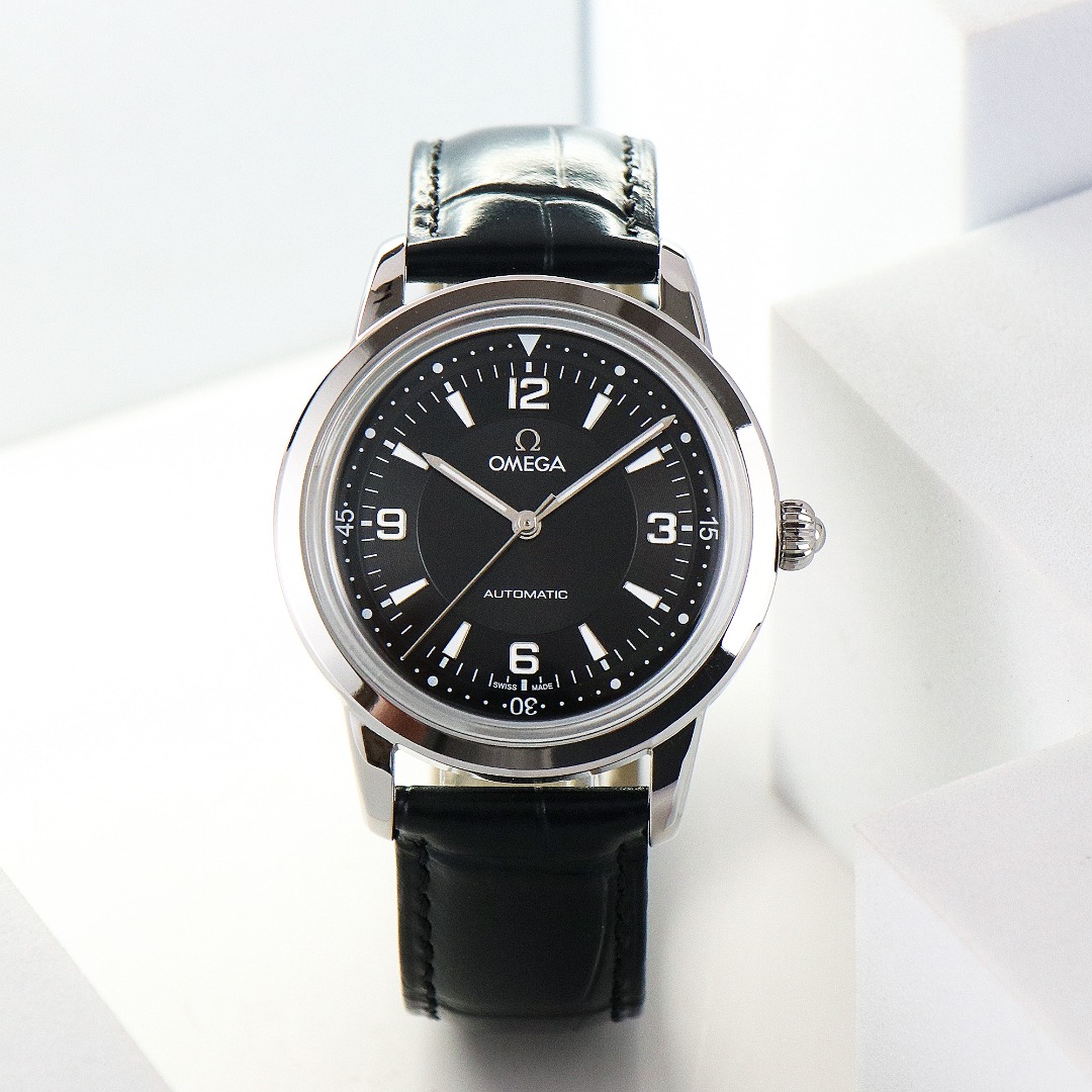 Omega Seamaster Mechanical Watch 40mm Italian imported calfskin black leather(1:1 replica)