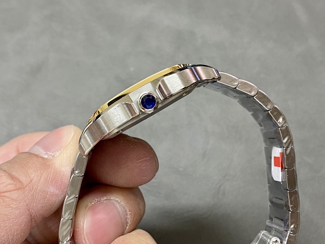 Fake Cartier Watch Santos medium model Manufacture mechanical movement Steel/Yellow Gold Silver Dial W2SA0016(1:1 replica)