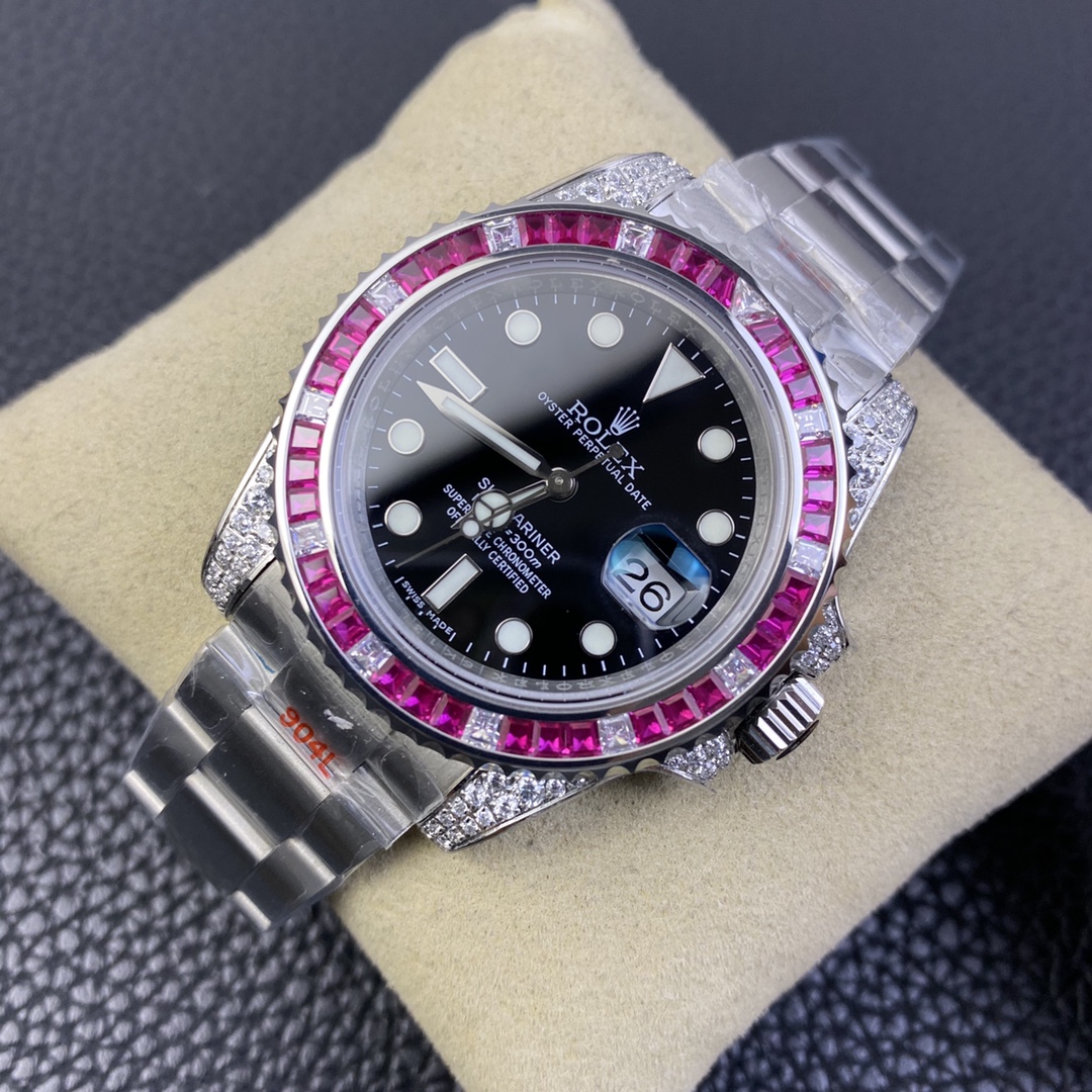 Rolex Submariner Special Edition with Diamonds - Pink Diamonds - 40mm(1:1 replica)