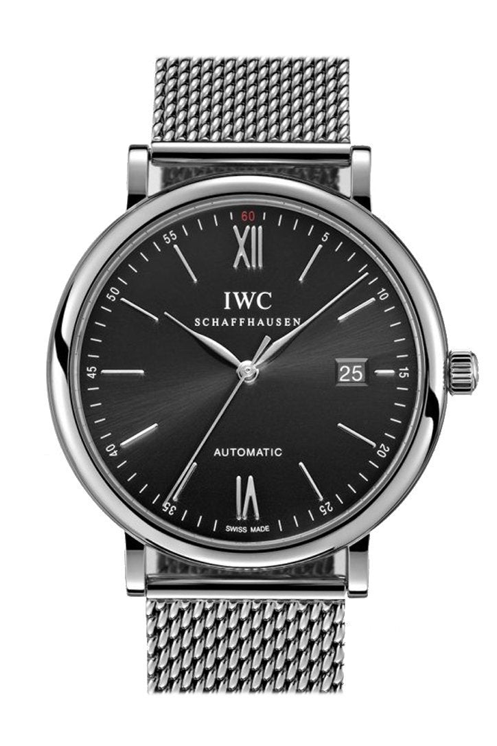 IWC Portofino Black Dial Stainless Steel 40mm Men's Watch IW356506(1:1 replica)