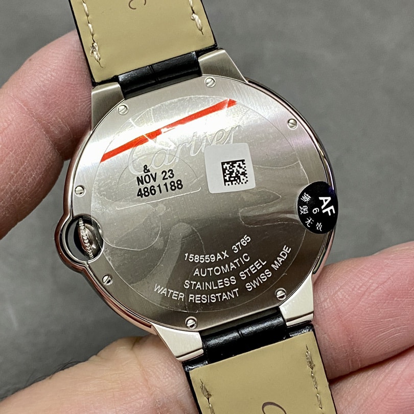 Cartier Ballon Bleu de Fake Cartier Watch Stainless Steel 42mm Silver Dial Leather Strap WSBB0026-AF(1:1 replica)