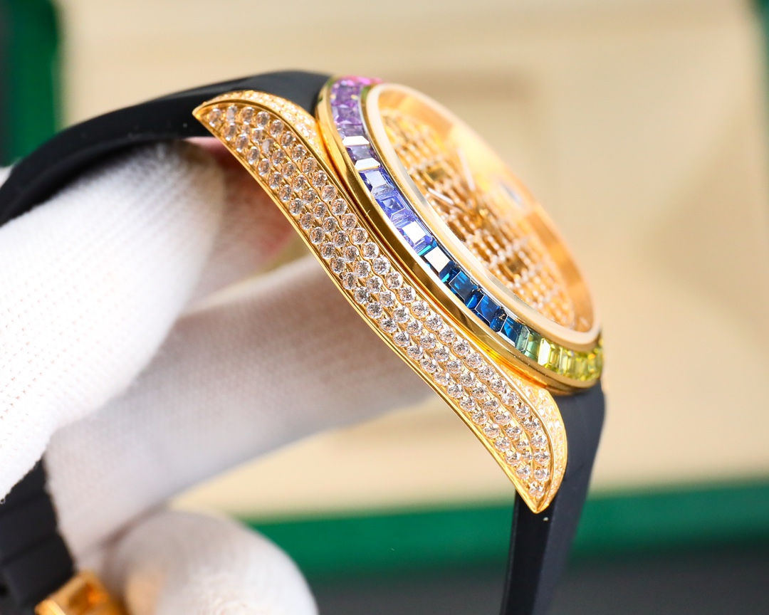 Rolex Rainbow Diamonds Logbook Full Diamonds Tudor Edition Luxury 18k Nanotechnology - 41MM(1:1 replica)