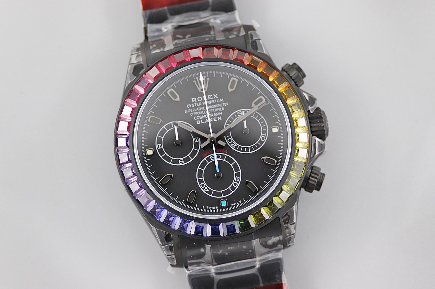 Rolex Daytona Ice Randy - Rainbow Diamonds Modified - Black(1:1 replica)