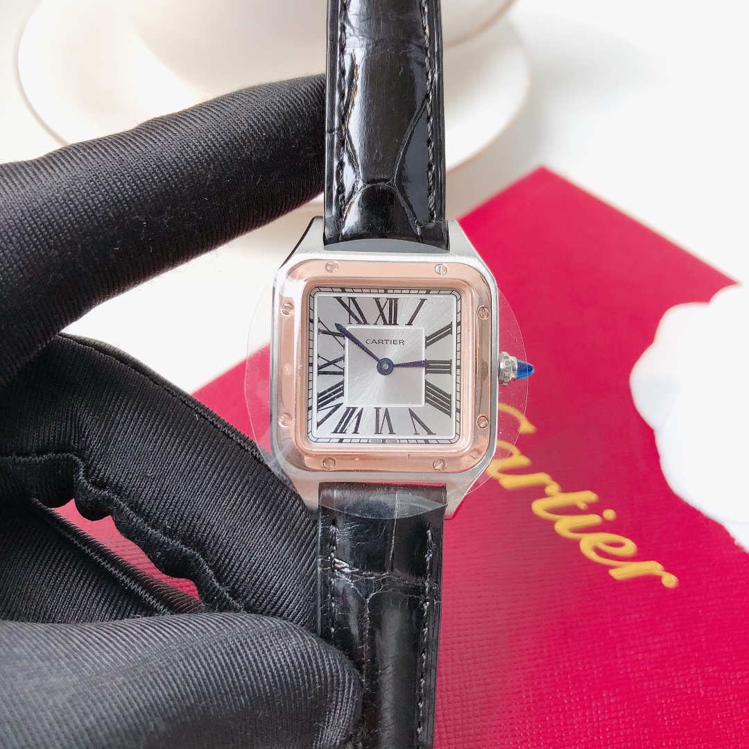 Santos Demoisell Santos Collection - Stainless Steel Mini Black(1:1 replica)