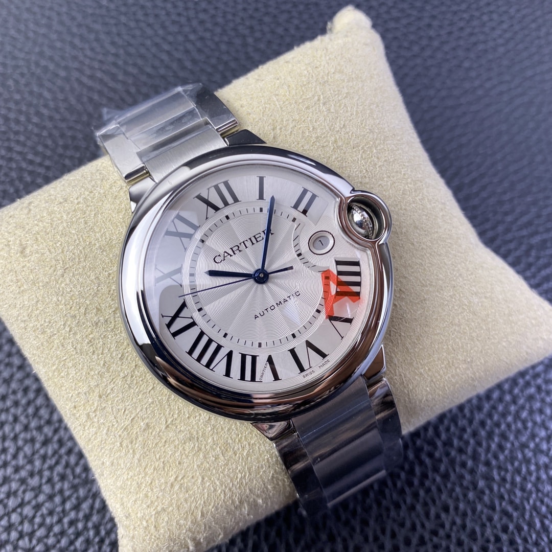 Cartier Ballon Bleu de Fake Cartier Watch 42mm Silver Dial Stainless Steel WSBB0049(1:1 replica)