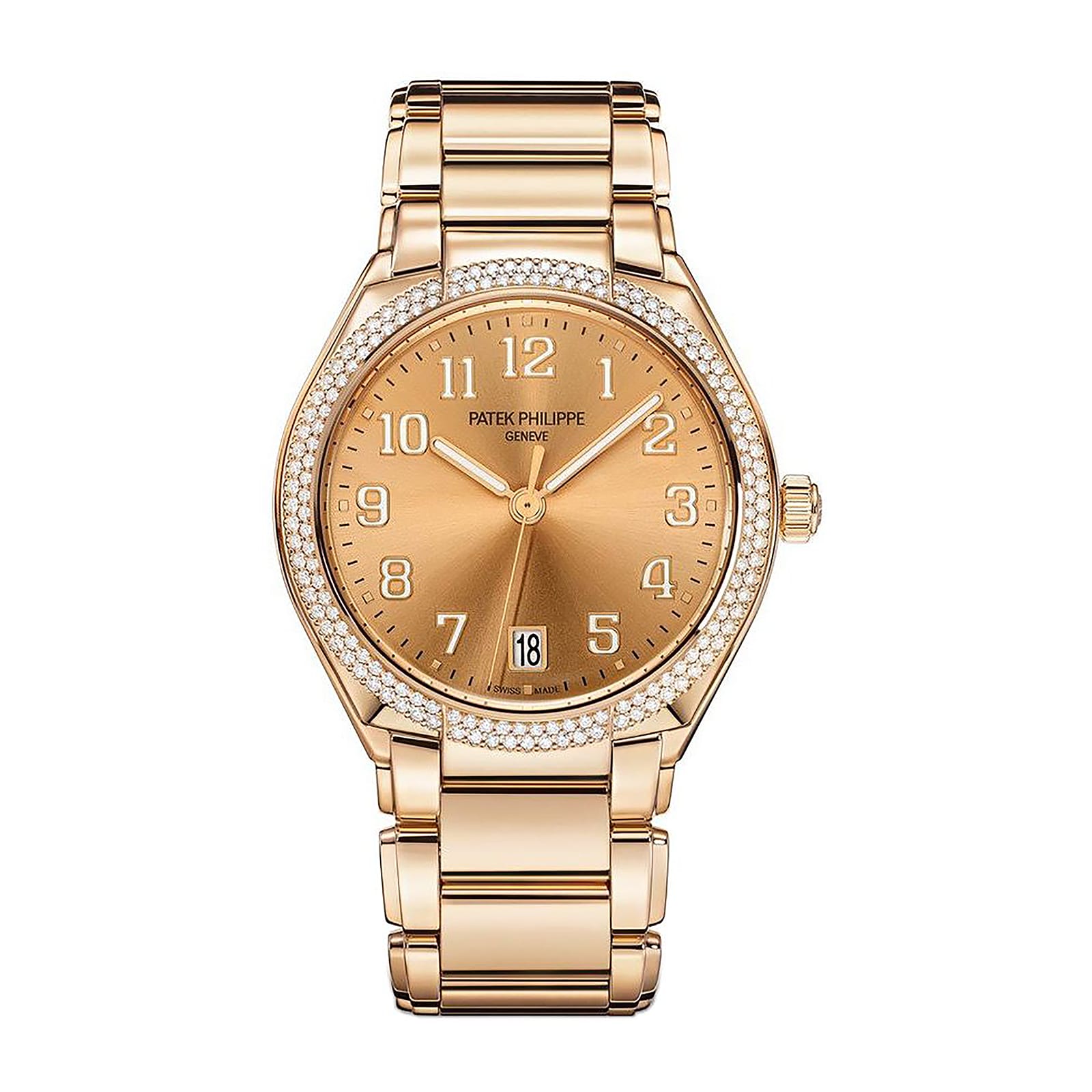 Fake Diamond Watch Replica Patek Philippe Twenty~4 Automatic Rose Gold 36mm Rose Dial 7300/1200R-011(1:1 replica)