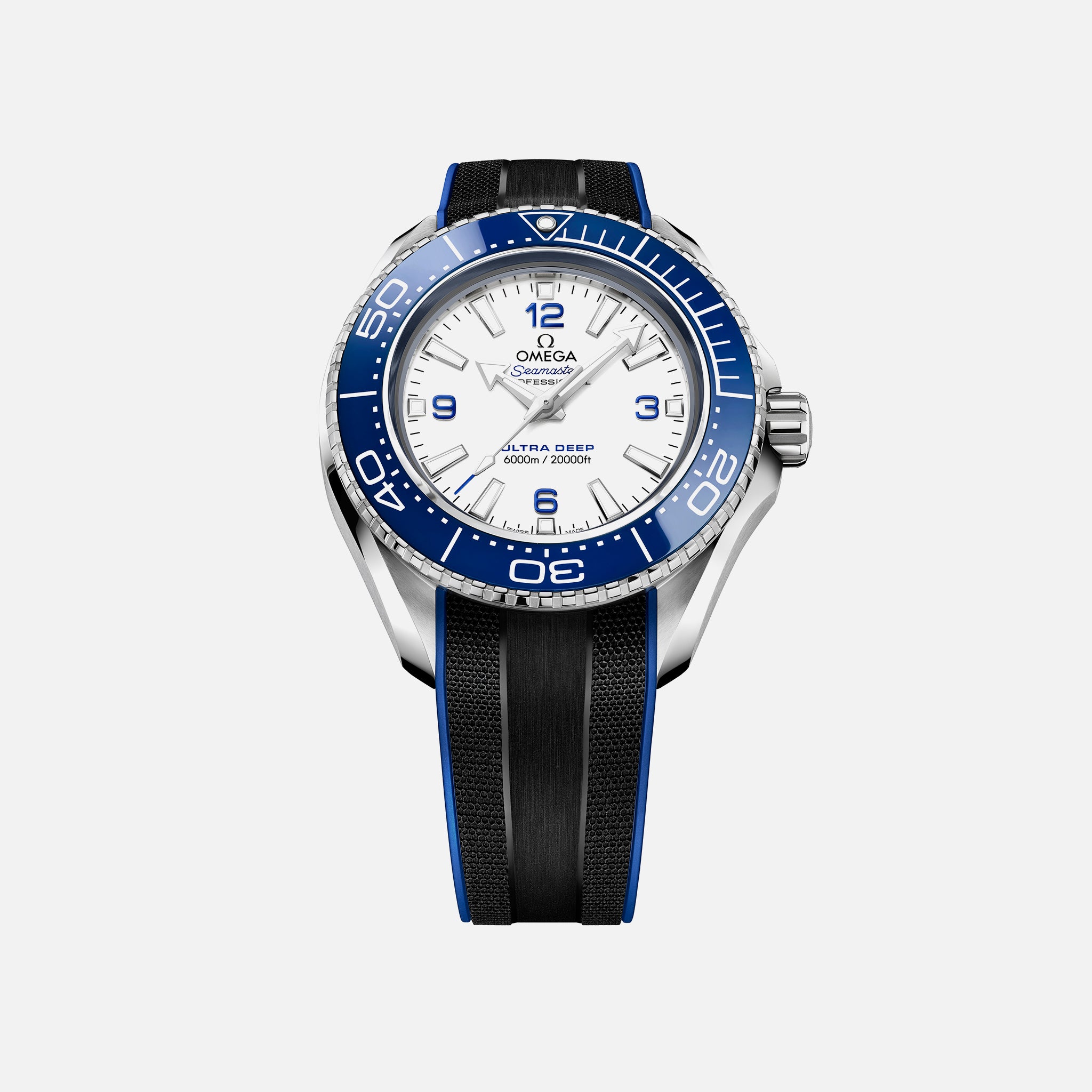 Seamaster Planet Ocean Ultra Deep Professional 6000M Co-Axial Master Chronometer 45.5mm White Dial On Rubber Strap(1:1 replica)