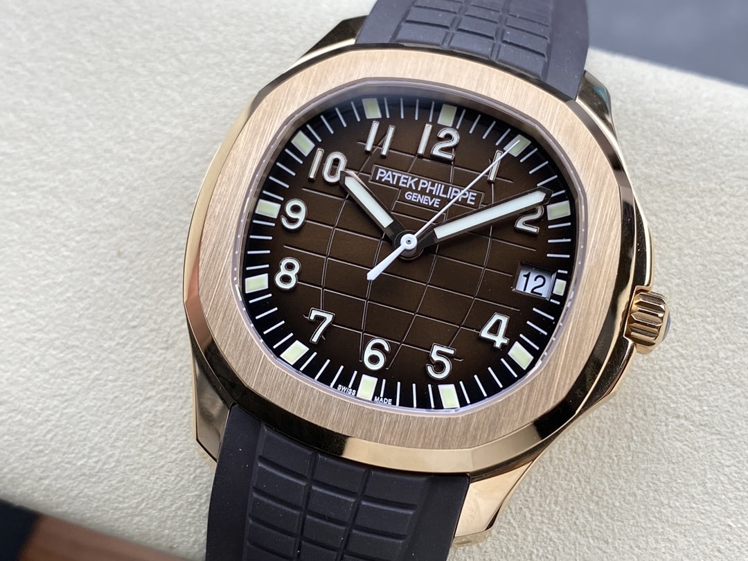 Fake Patek Philippe Replica Watch Aquanaut Date Sweep Seconds Rose Gold Brown Dial 5167R-001 3KF(1:1 replica)