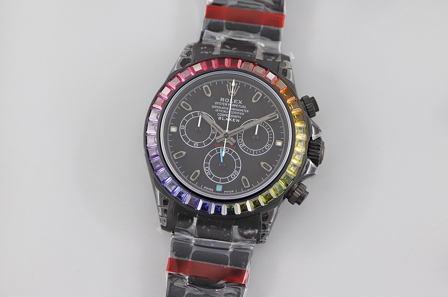 Rolex Daytona Ice Randy - Rainbow Diamonds Modified - Black(1:1 replica)