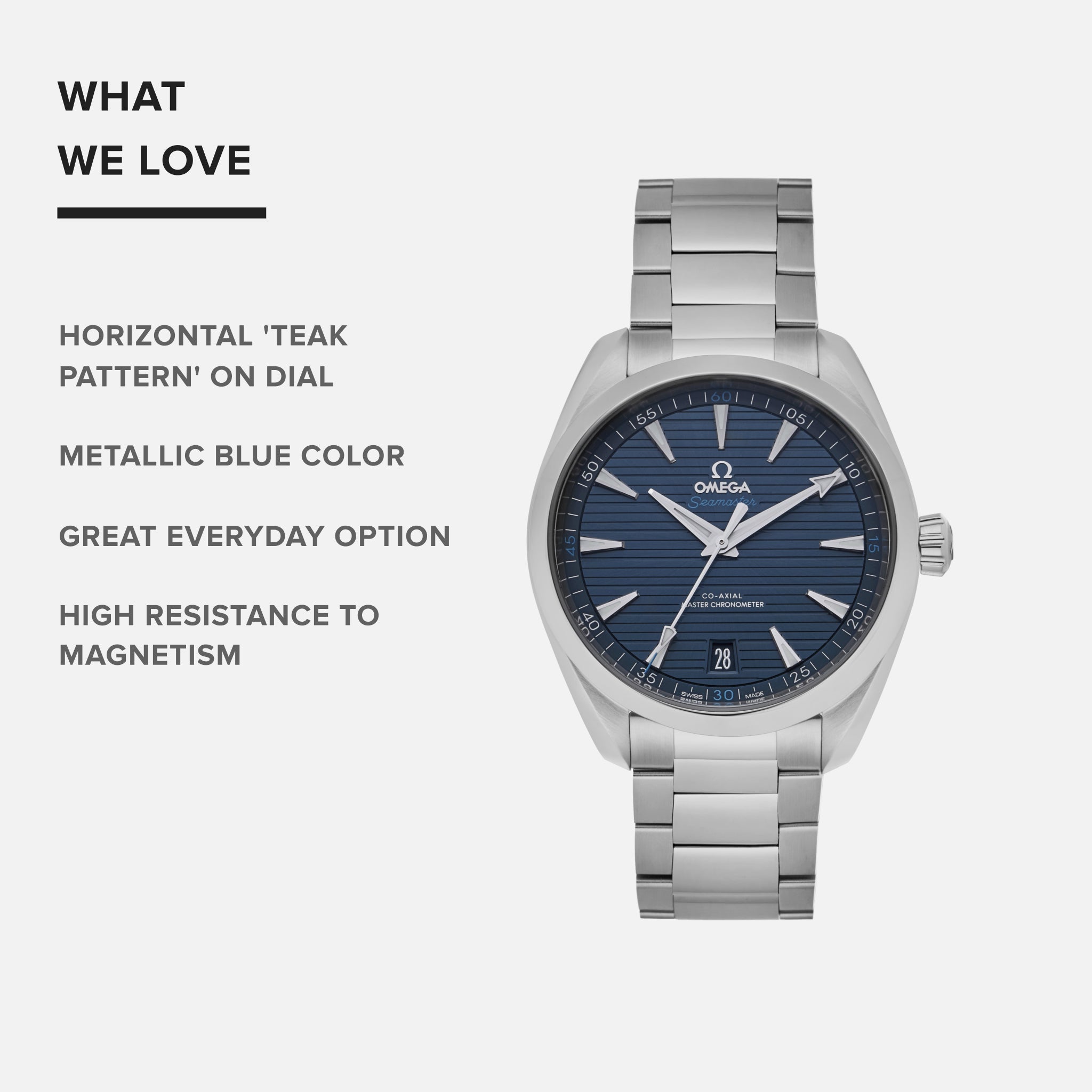 Seamaster Aqua Terra 150M Co-Axial Master Chronometer 41mm Blue Dial On Bracelet(1:1 replica)