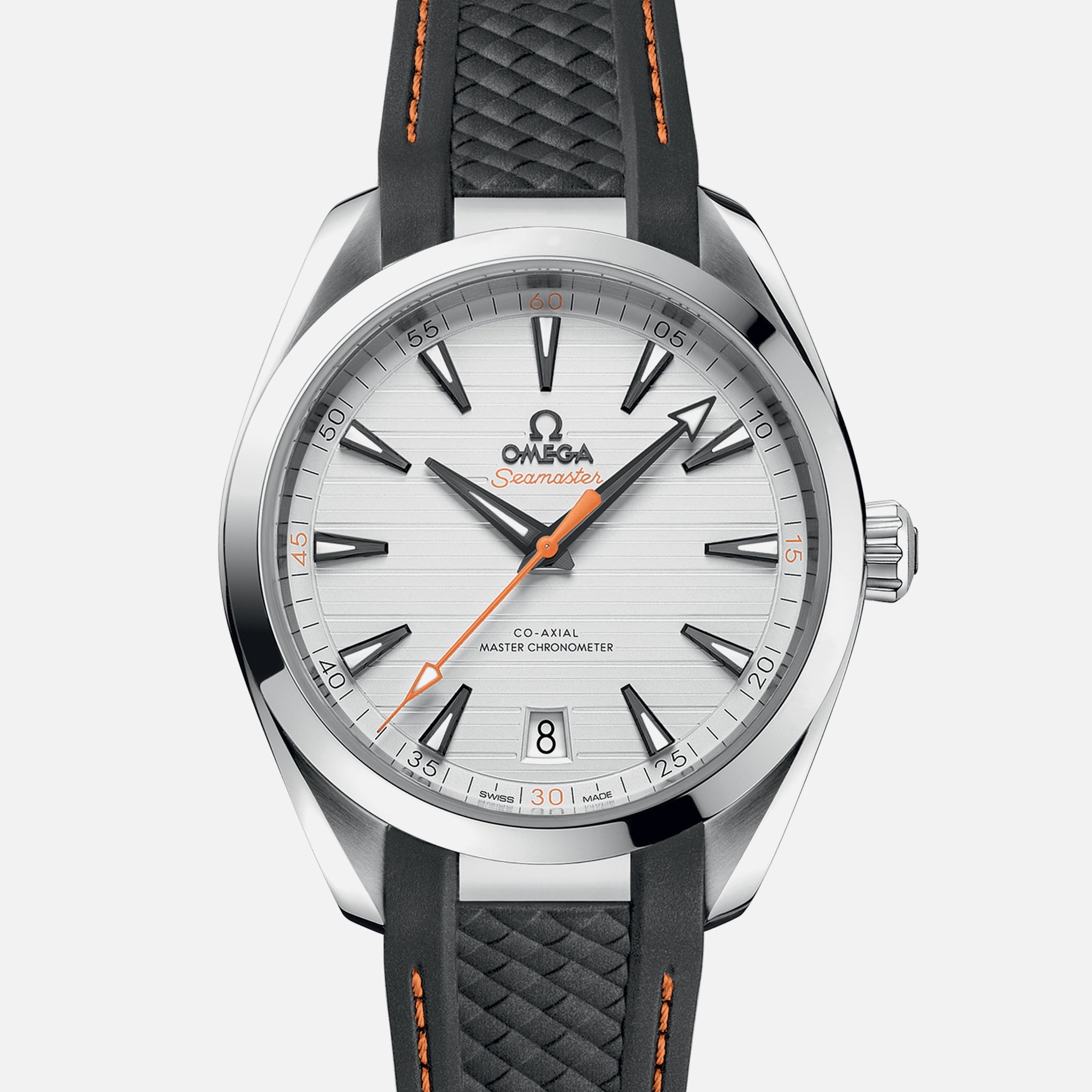 Seamaster Aqua Terra 150M Co-Axial Master Chronometer 41mm White Dial On Rubber Strap(1:1 replica)