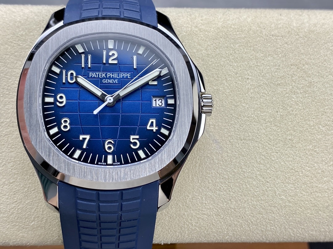 Fake Patek Philippe Replica Watch Aquanaut “Jumbo” White Gold Blue Dial 5168G-001 3KF(1:1 replica)
