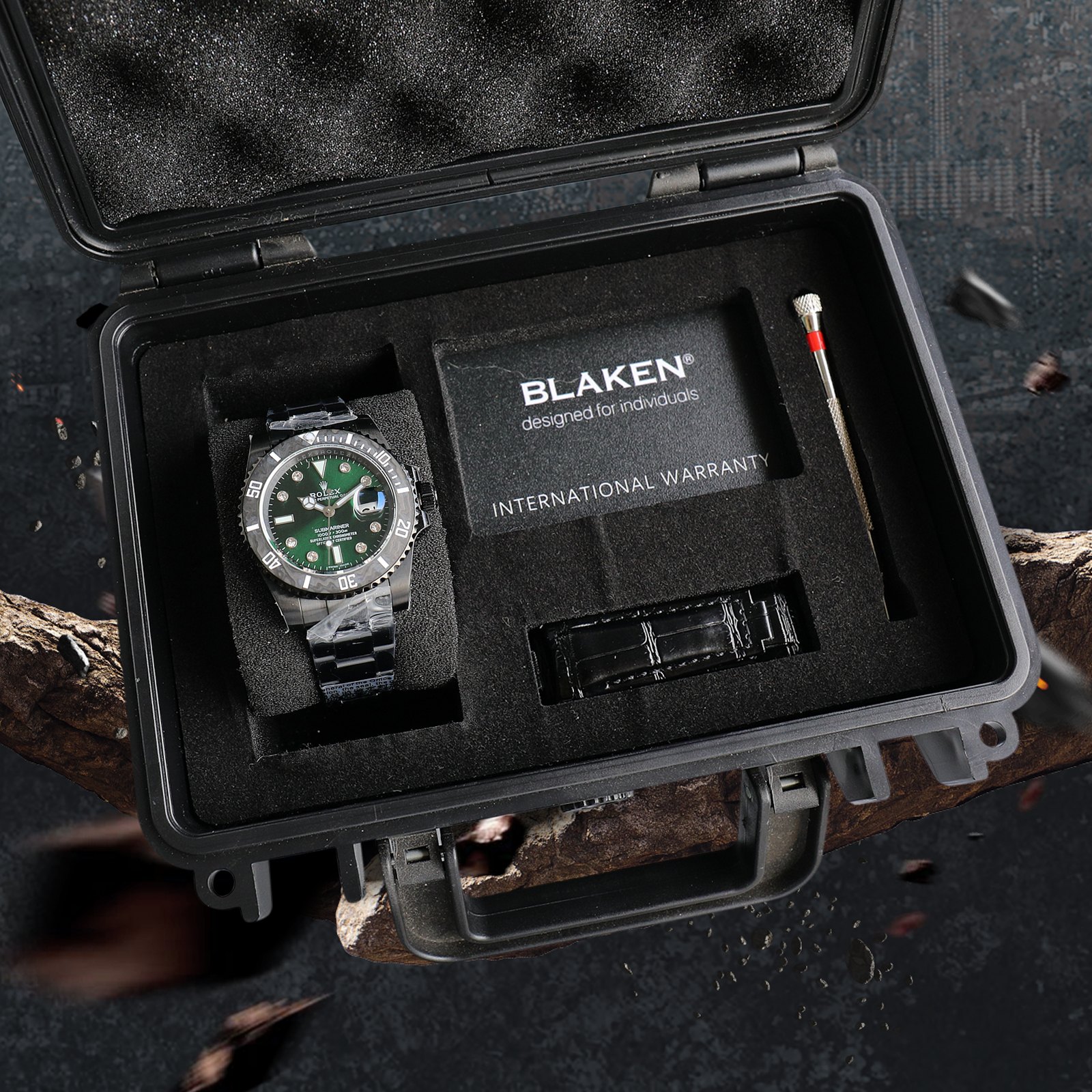 ROLEX Rolex Customized Submariner-Diamond Dial-Carbon Fiber Bezel-Black Green(1:1 replica)