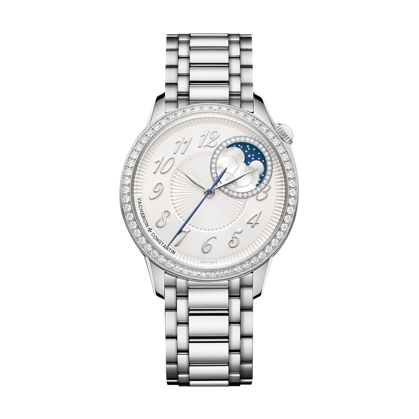 Replica Watches Fake Vacheron Constantin egerie moon phase 37 MM STEEL(1:1 replica)