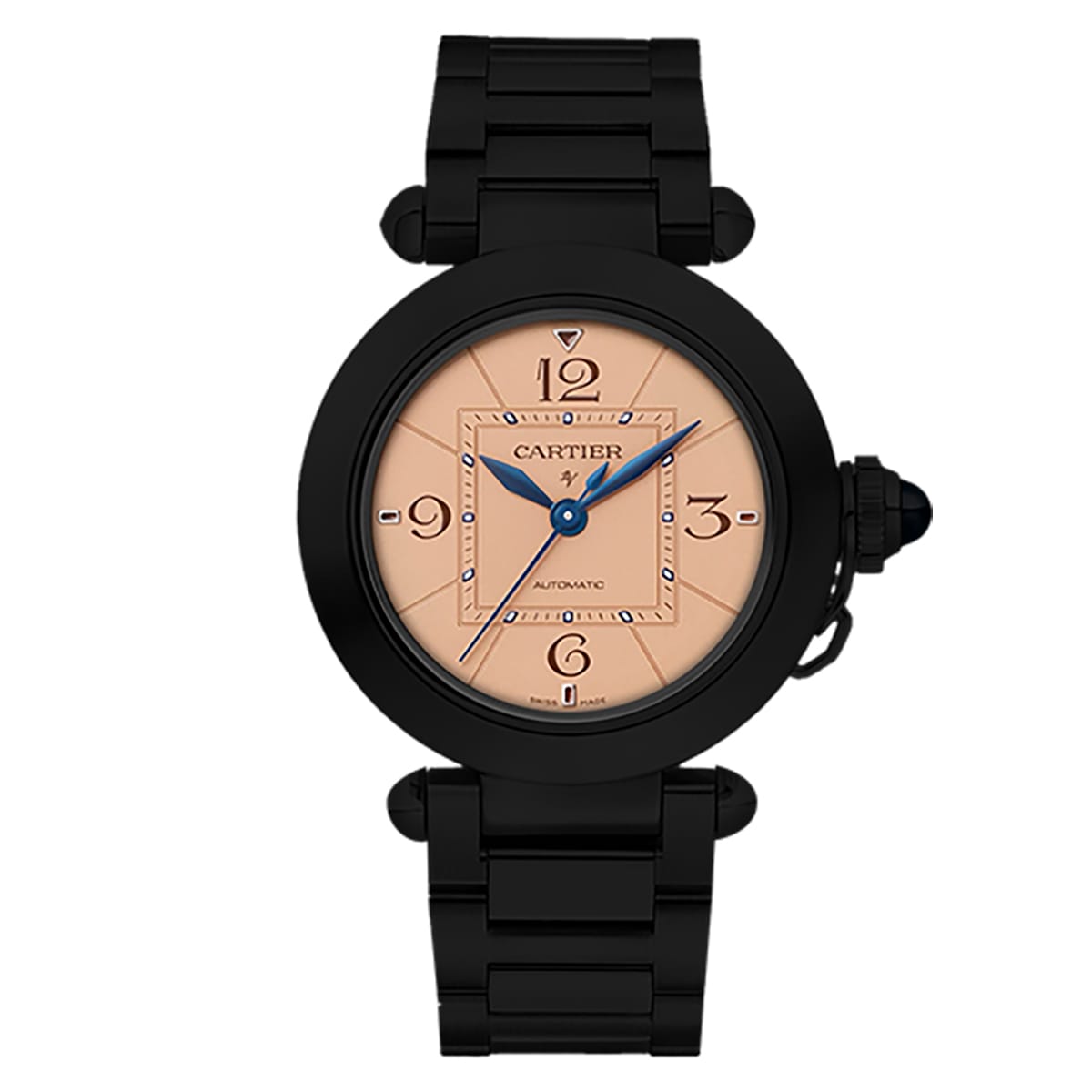 Fake Cartier Replica Watch Pasha Limited Edition Black DLC-PVD(1:1 replica)