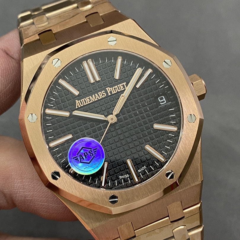 Audemars Piguet Replica AP Watch Royal Oak Selfwinding “50th Anniversary” 41mm Rose Gold Black Dial 15510OR.OO.1320OR.02-APS(1:1 replica)