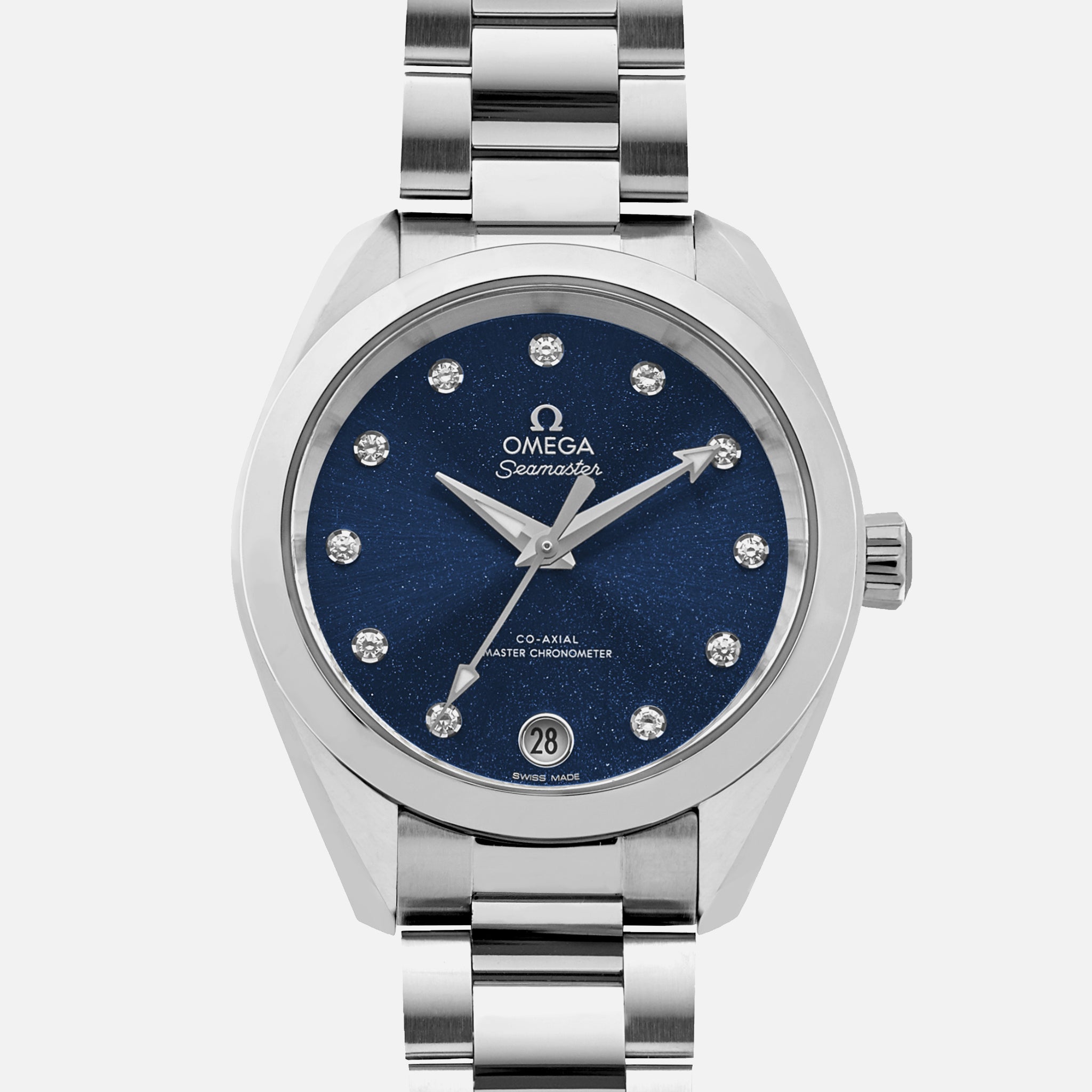 Seamaster Aqua Terra 150M Co-Axial Master Chronometer 34mm Blue Dial With Diamonds(1:1 replica)