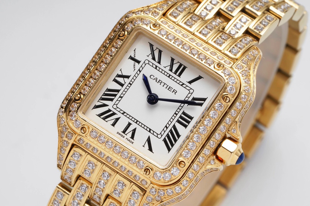 Cartier Cheetah Full of Diamonds Ladies 37MM-Golden(1:1 replica)