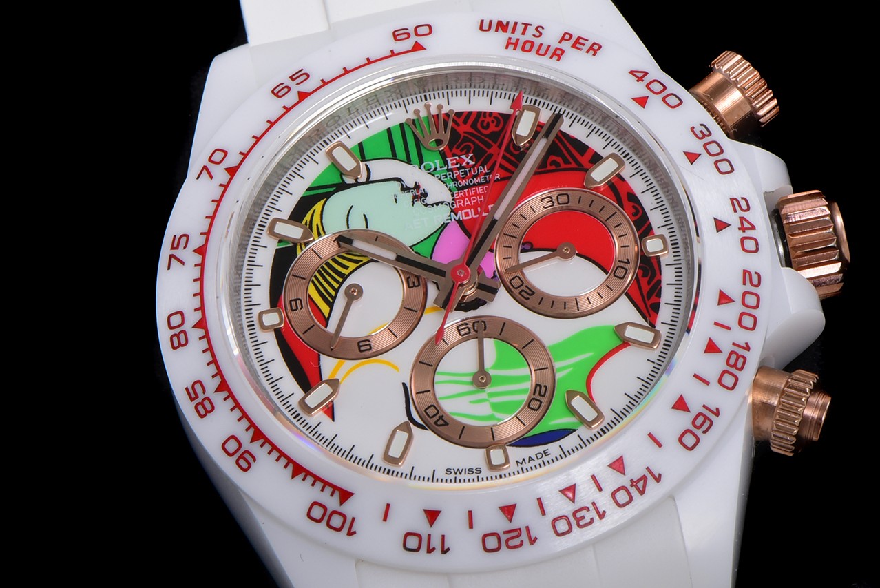 Rolex Daytona-AET x ROLEX x Picasso Crossover-Charles the Great-White(1:1 replica)