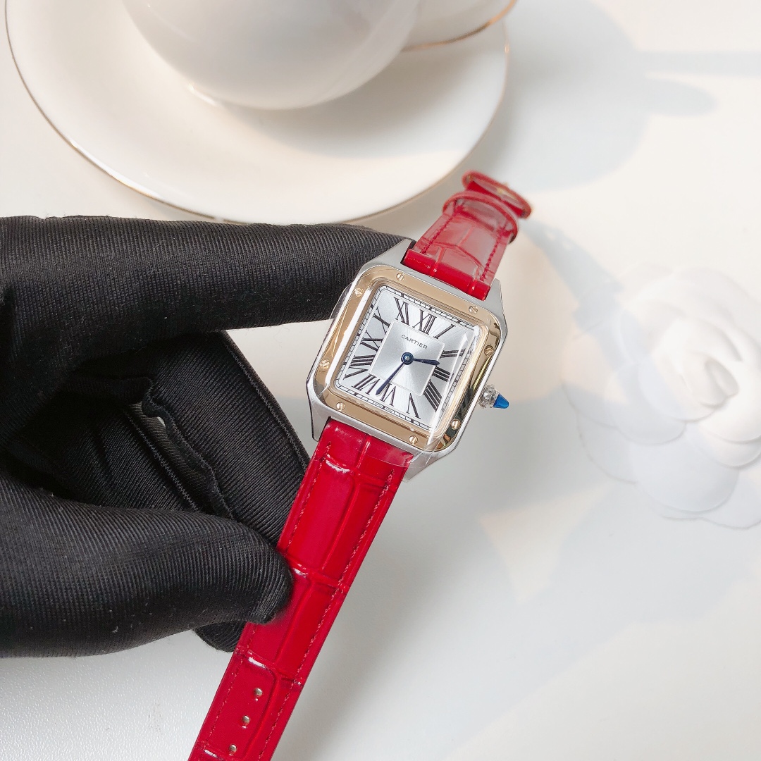 Santos Demoisell Santos Collection - Stainless Steel Mini Model Red(1:1 replica)